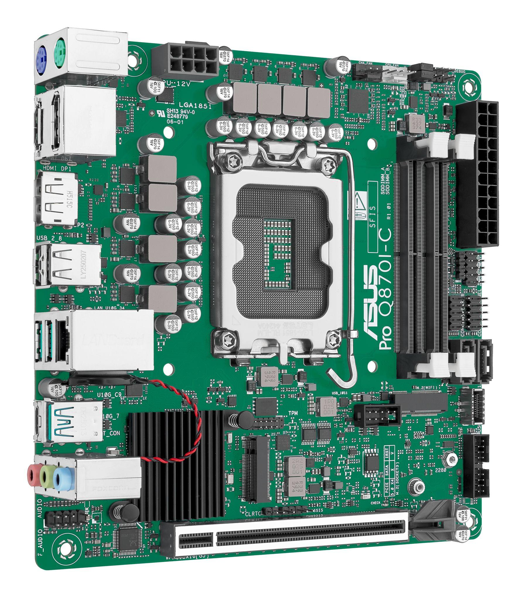 Motherboard ASUS PRO Q870I-C-CSM (LGA 1851 (Socket V1) - Intel Core Ultra - Mini-ITX - Multicor), miniatura 2
