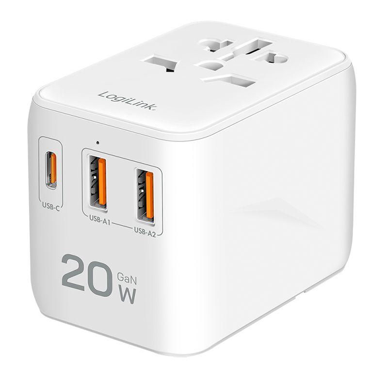 Carregador de Viagem Universal LOGILINK PA0356 (20 W - Branco)