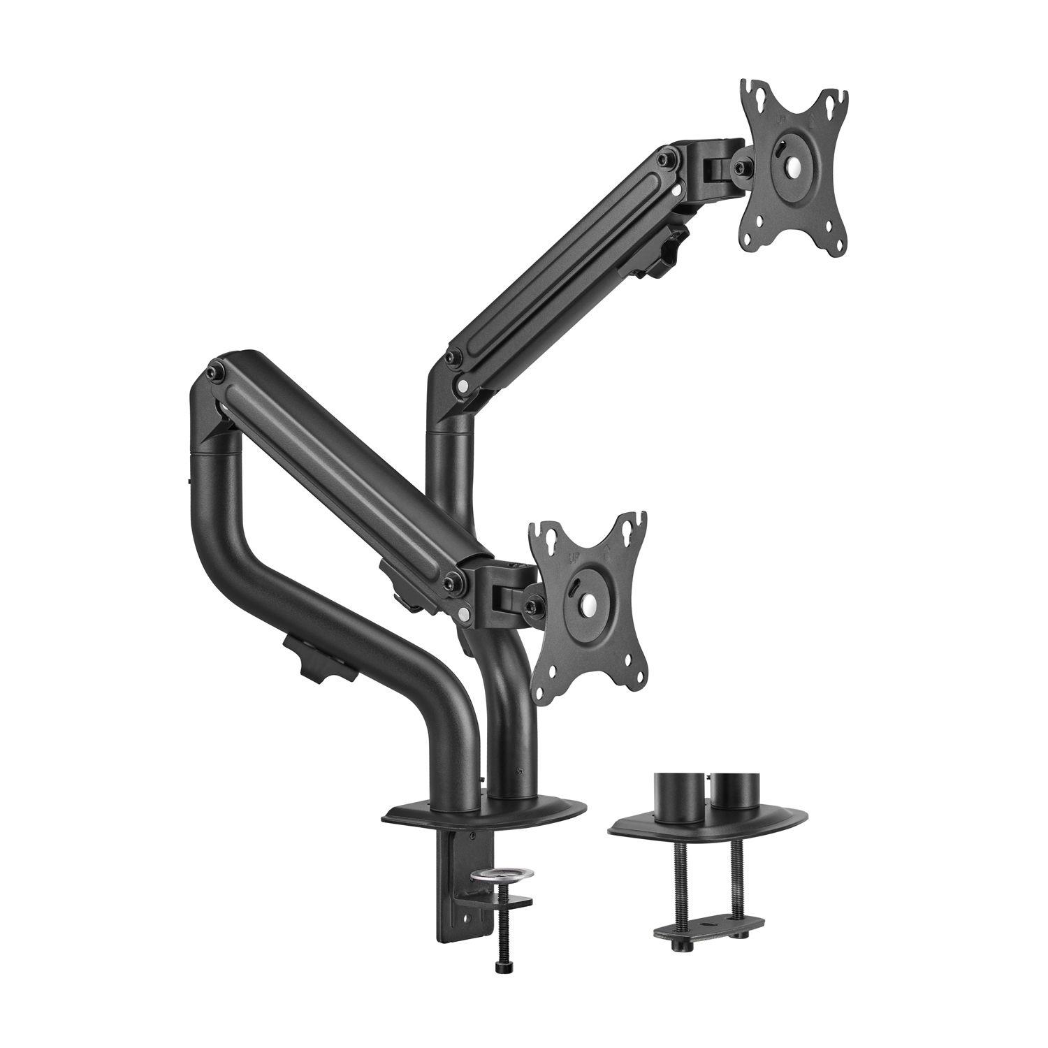 Suporte de Secretária para Dois Monitores AISENS DT32TSR-141 (17-32" - 8 kg por Braço - Preto)