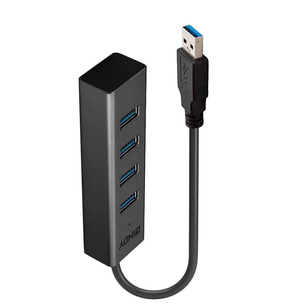 Hub USB LINDY 43324 (0,3 m - Preto)