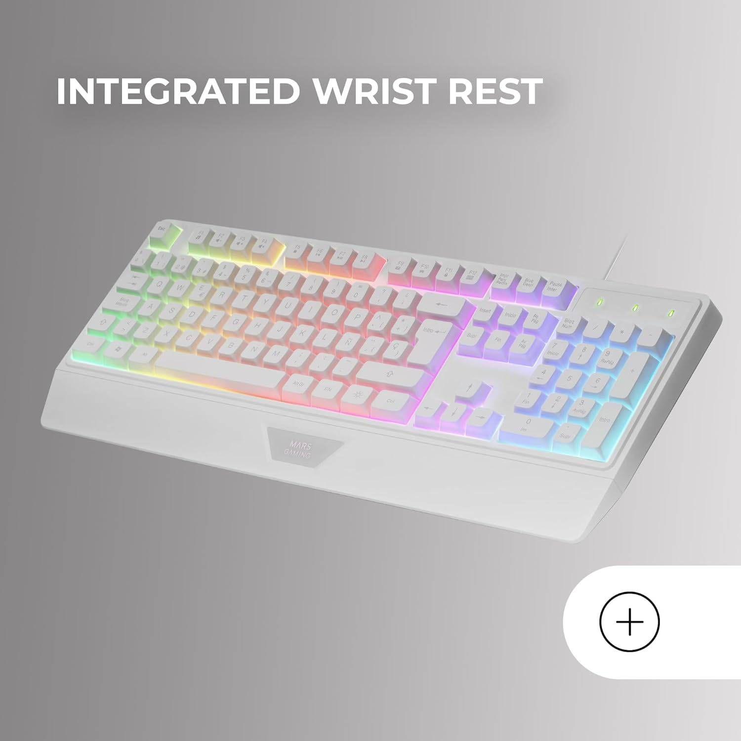 Teclado MARS GAMING MK124 (Português - Mecânico - Tamanho completo - Branco) — miniatura 5