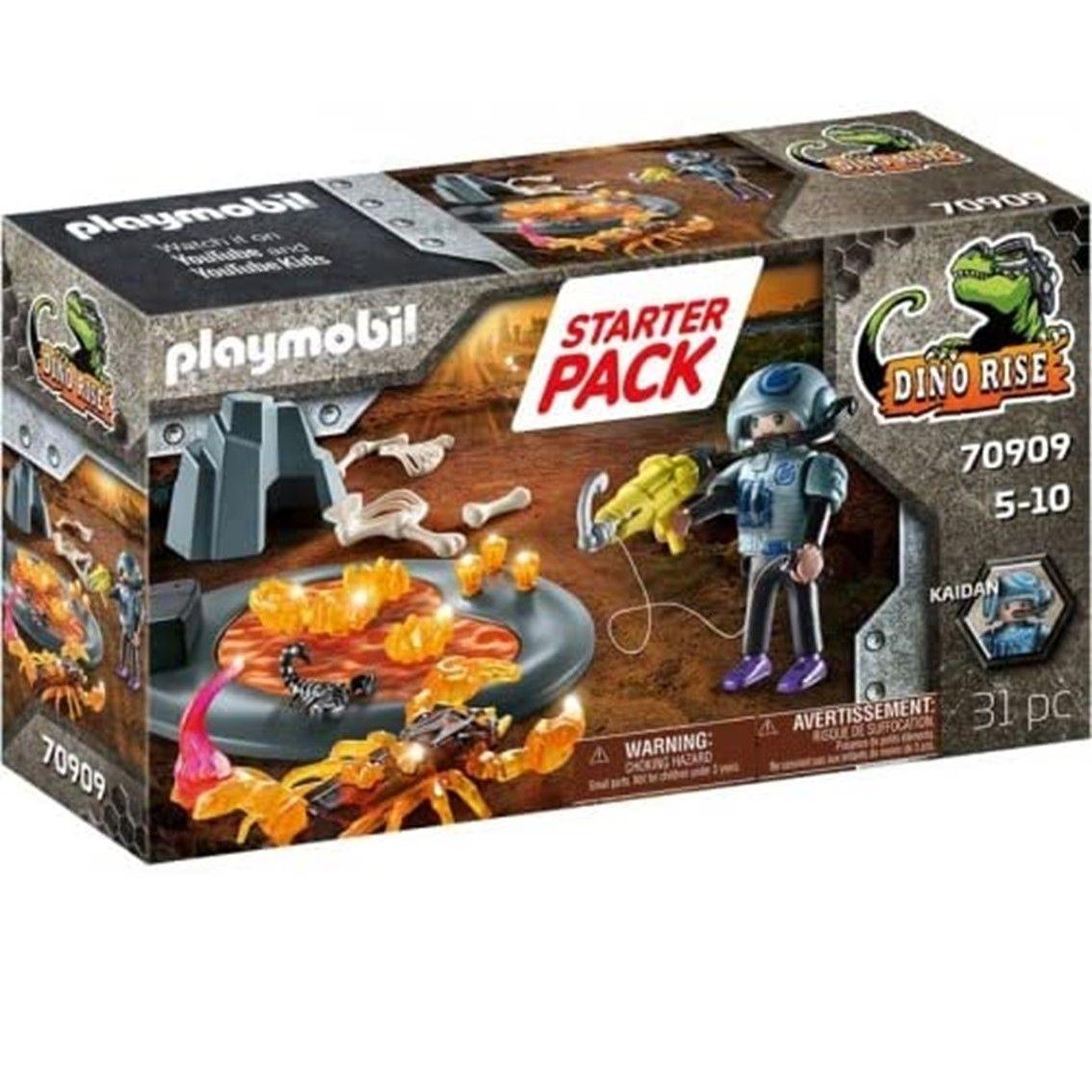 Conjunto de Construção PLAYMOBIL 70909 Inicial: Luta Contra o Escorpião de Fogo (Dino Rise - 5 a 10 anos - Multicor)
