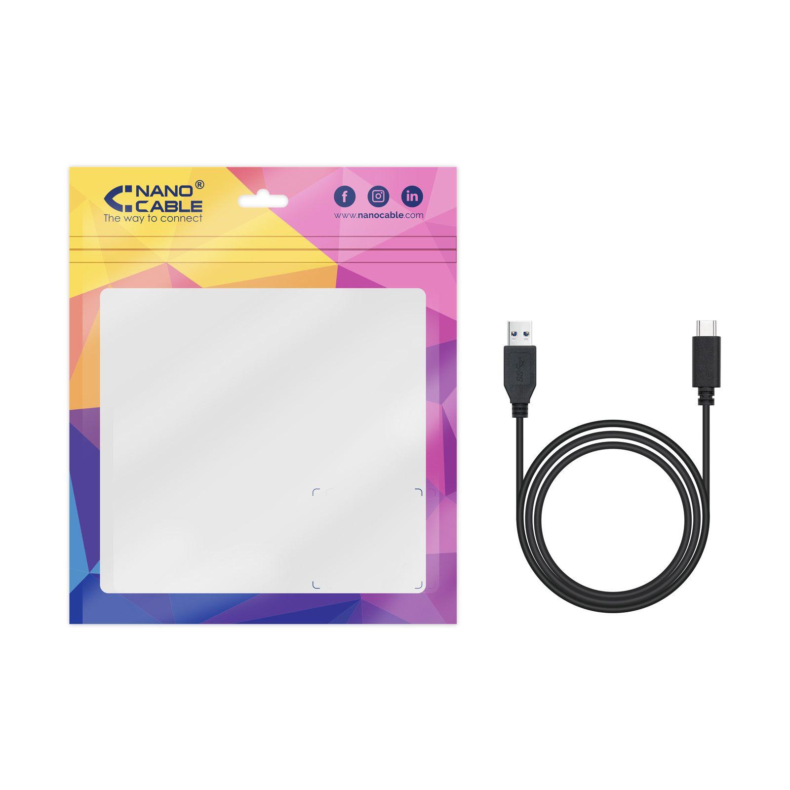 Cabo USB NANOCABLE 10.01.4001-L150 (1,5 m - USB C - USB A - Preto) — miniatura 4