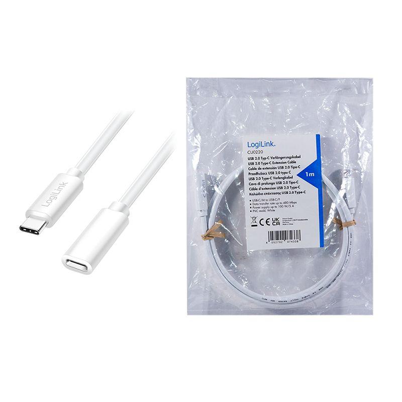 Cabo de Extensão USB-C LOGILINK CU0220 (1 m - USB-C - Branco) — miniatura 5