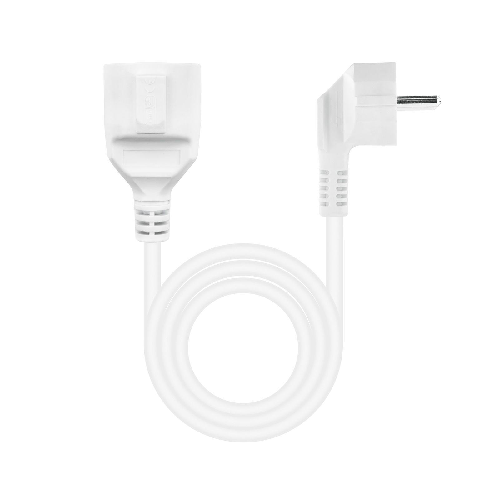 Cabo de Alimentação com Extensão NANOCABLE 10.22.0603-W (3 m - Type F - Branco) — miniatura 2