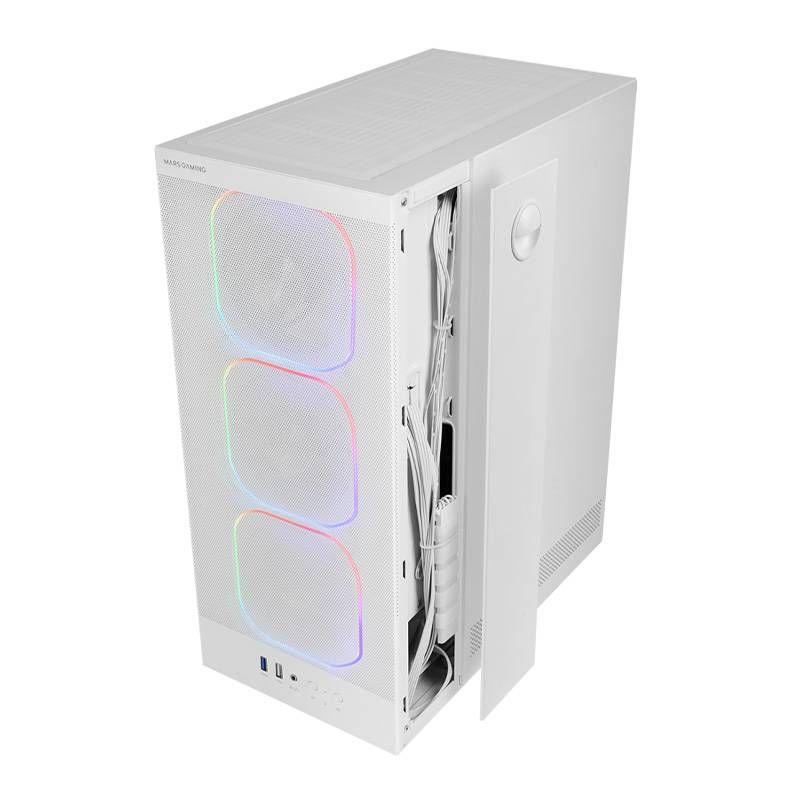 Caixa ATX MARS GAMING MCNEBULAW (ATX, Micro ATX, Mini-ITX - Torre média - Aço SPCC, 0,6 mm - Branco) — miniatura 4