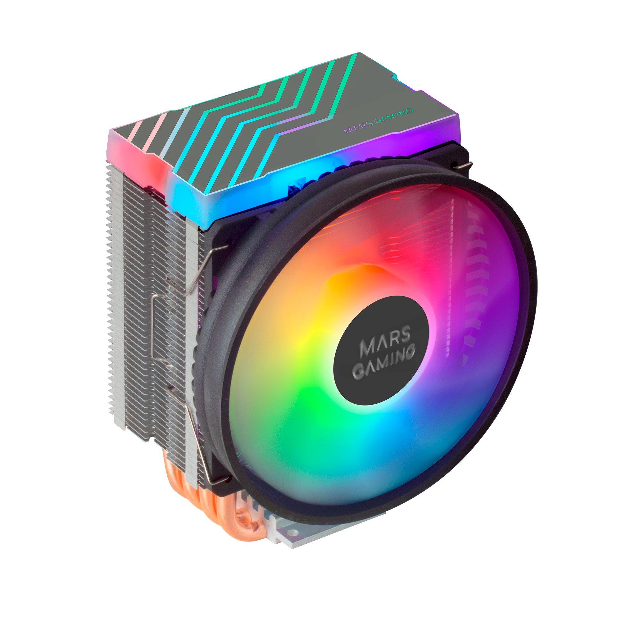 Cooler CPU MARS GAMING MCPU44 (110 mm - 1600 RPM - Dual ARGB - Preto)