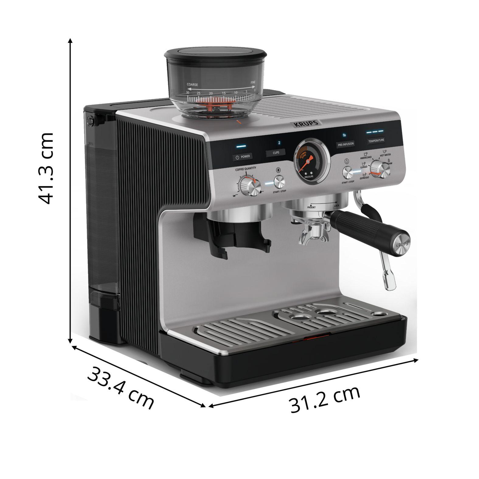 Máquina de Café Expresso Semiautomática KRUPS Precision XP801T10 (Café moído - 3 l - Botões, rotativo - Preto e Aço Inoxidável), miniatura 14