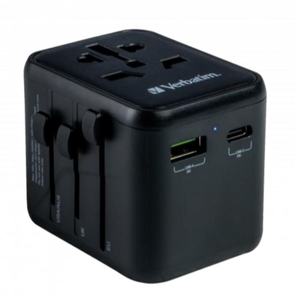 Adaptador de Viagem Universal VERBATIM UTA-02 (Policarbonato - Preto)
