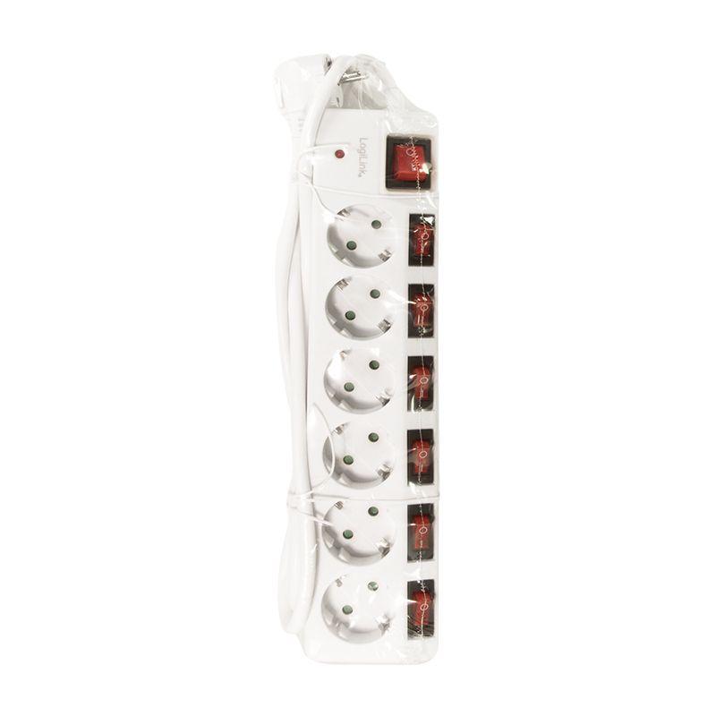 Bloco de Tomadas LOGILINK LPS250 (Tipo F - Branco) — miniatura 3