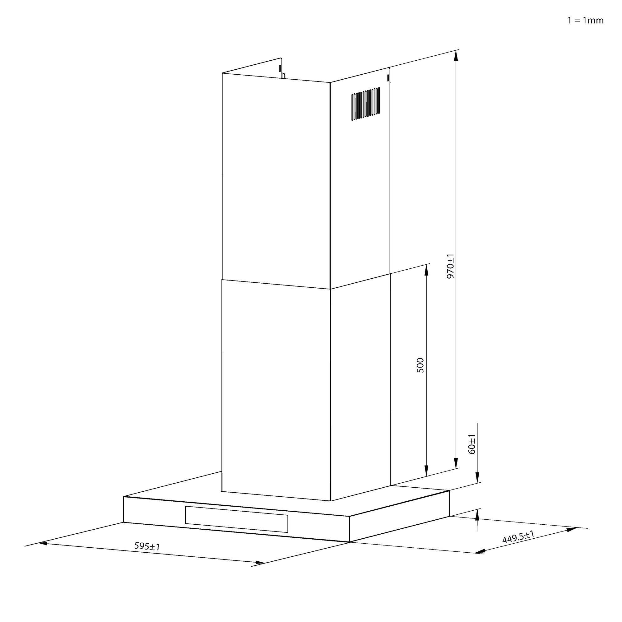 Exaustor de Parede HOOVER HTS6CBH3X (Altura 54,7 cm - 55 cm - 60 cm - Inox), miniatura 7