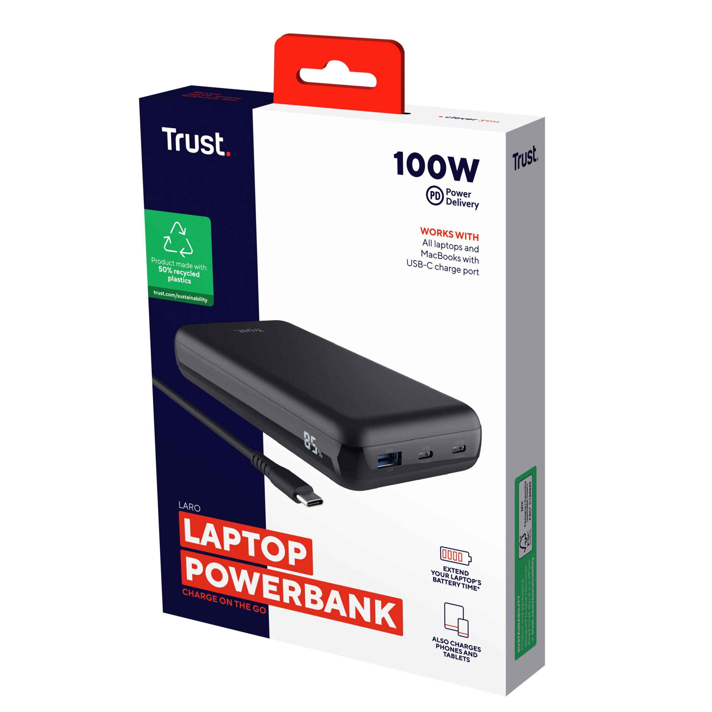 Bateria Externa TRUST Laro (USB-C - USB - USB Type-C - Preto) — miniatura 7