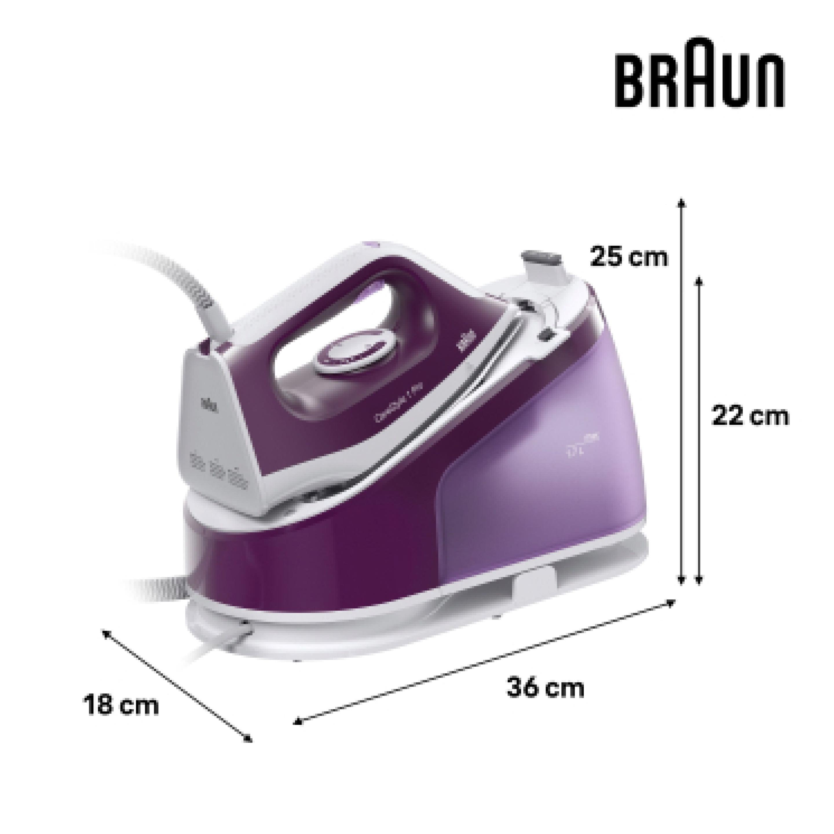 Centro de Engomar BRAUN CareStyle 1 IS1514VI (2200 W - 1,7 l - 6 bar - Roxo), miniatura 3