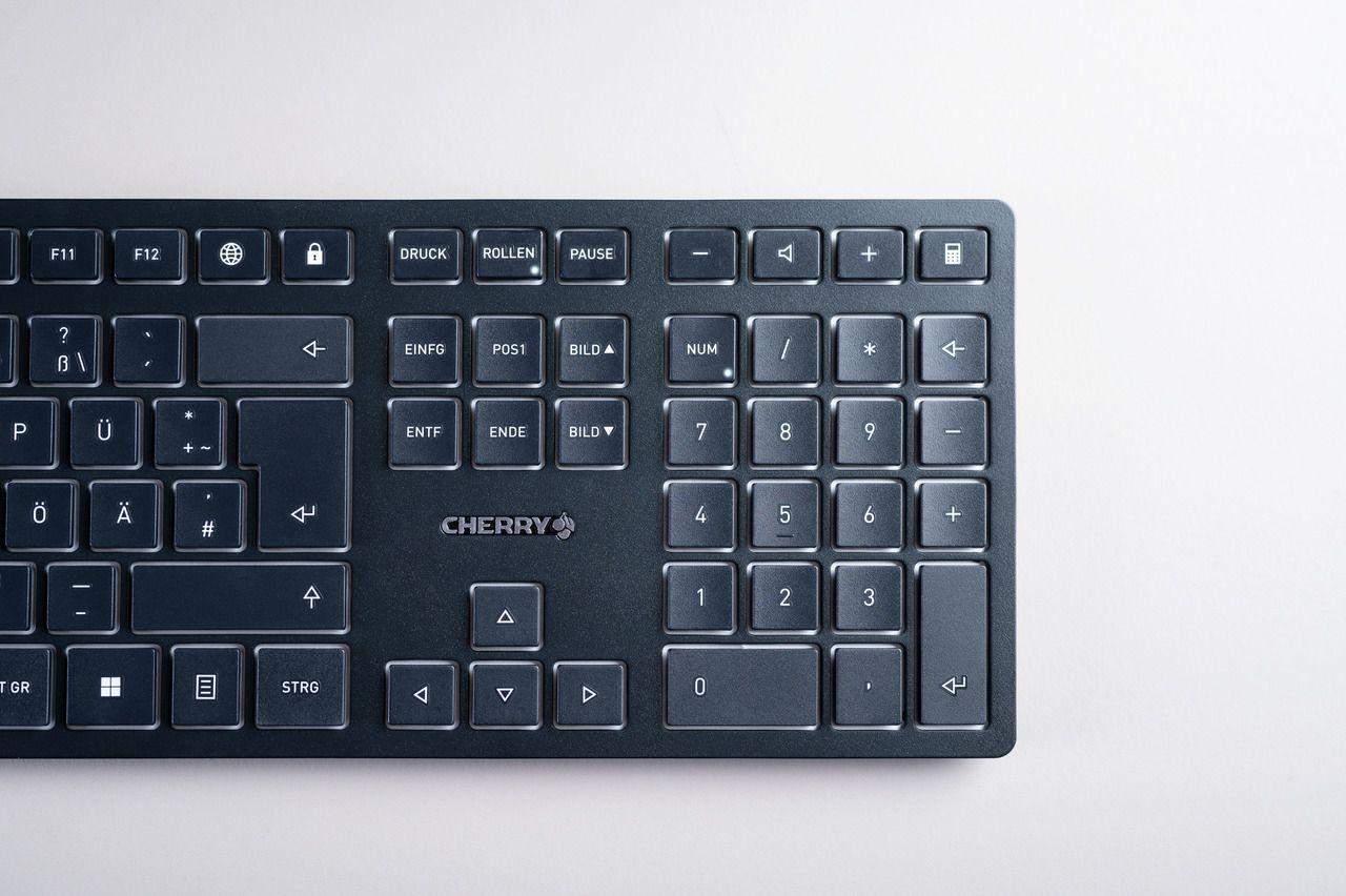 Teclado CHERRY KW 9100 SLIM (Alemão - Cherry SX - Reto - Preto), miniatura 8