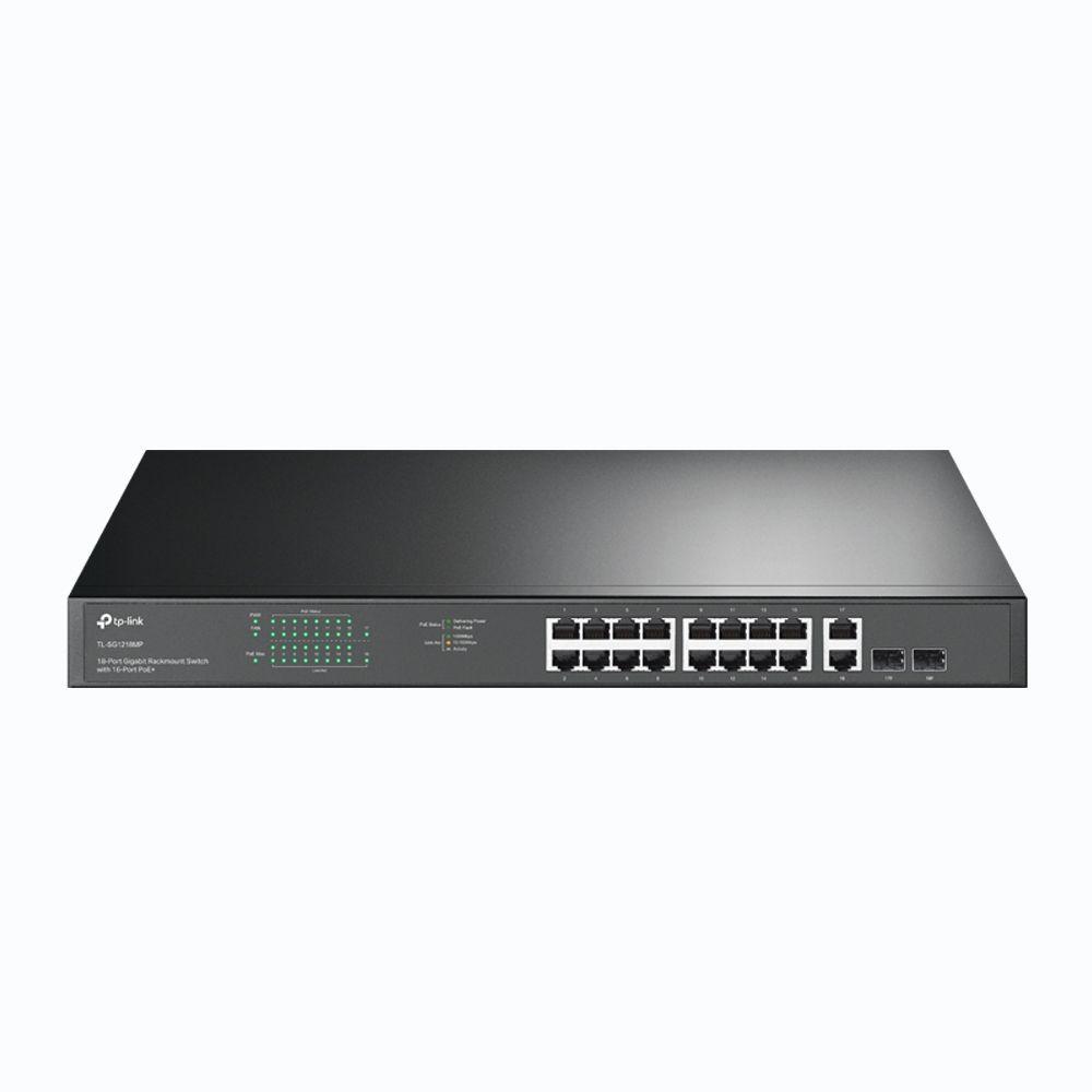 Switch TP-LINK TL-SG1218MP (Gigabit Ethernet - 10, 100, 1000 Mbit/s - 4,1 MB - Preto)