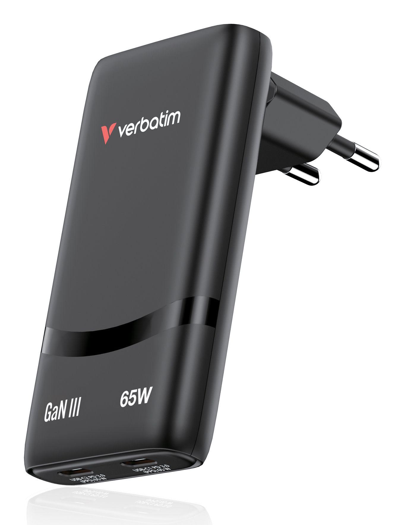 Carregador de Parede VERBATIM GaN III Fold 'n' Go 32354 (65 W - Preto), miniatura 4