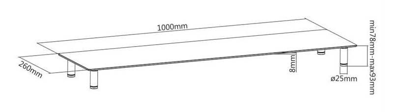 Suporte de Monitor GEMBIRD MS-TABLE-GL-01 (20 kg - Transparente), miniatura 5