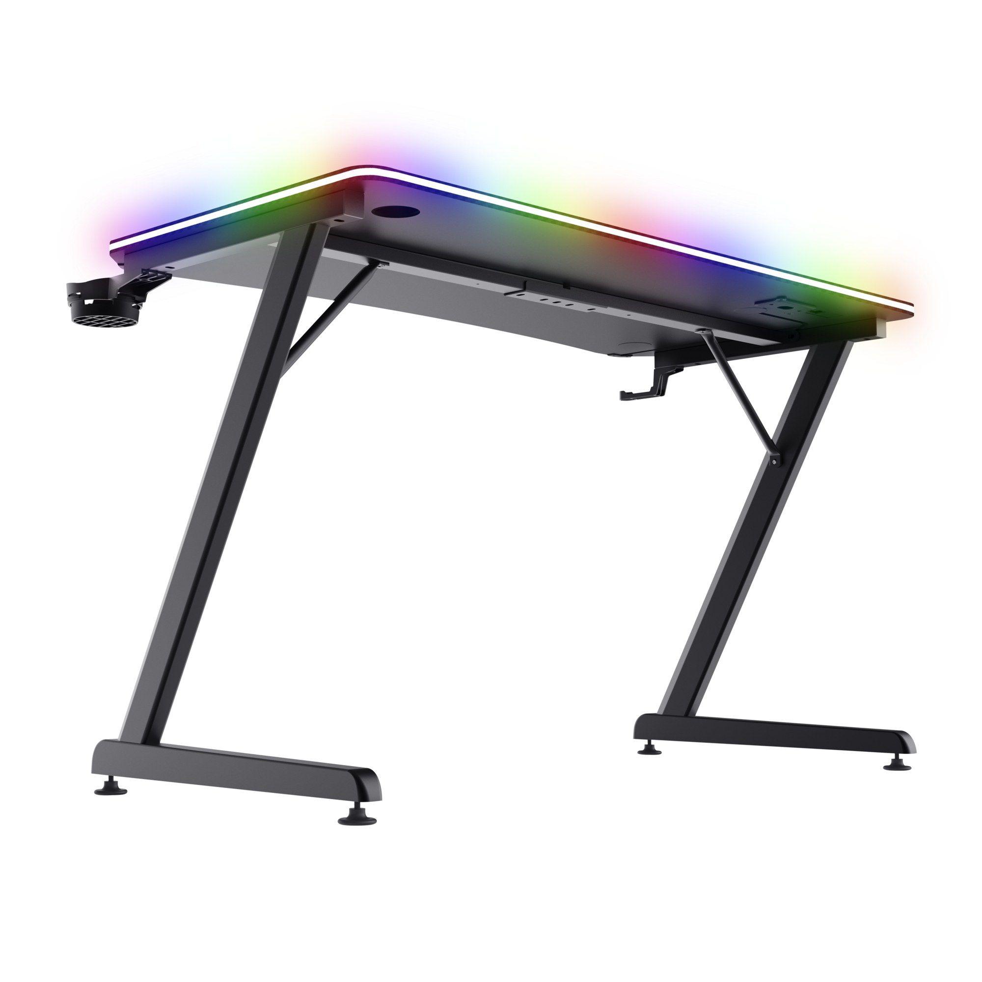 Secretária Gaming TRUST GXT 710 Luminus Pro (150 kg - Forma retangular - Multicor - Preto), miniatura 4