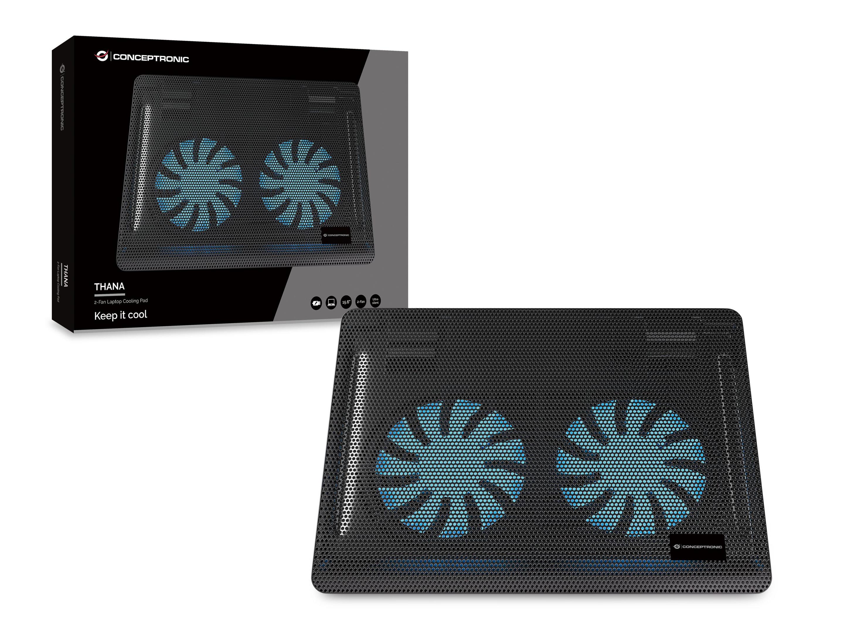 Base de Refrigeração para Portátil CONCEPTRONIC CNBCOOLPAD2F (15,6" - 39,6 cm - 1000 RPM - Preto) — miniatura 5