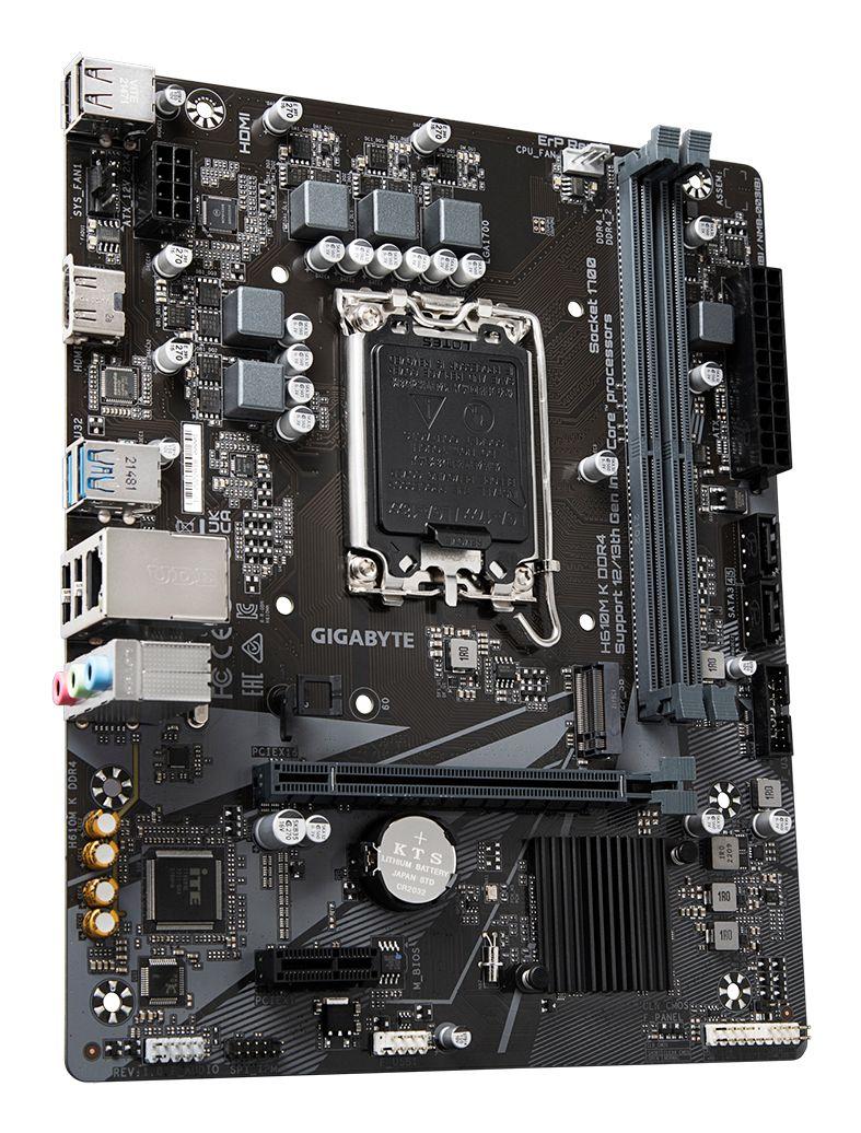 Motherboard GIGABYTE H610M K DDR4 (LGA 1700 - micro ATX - Duplo canal - Castanho) — miniatura 3