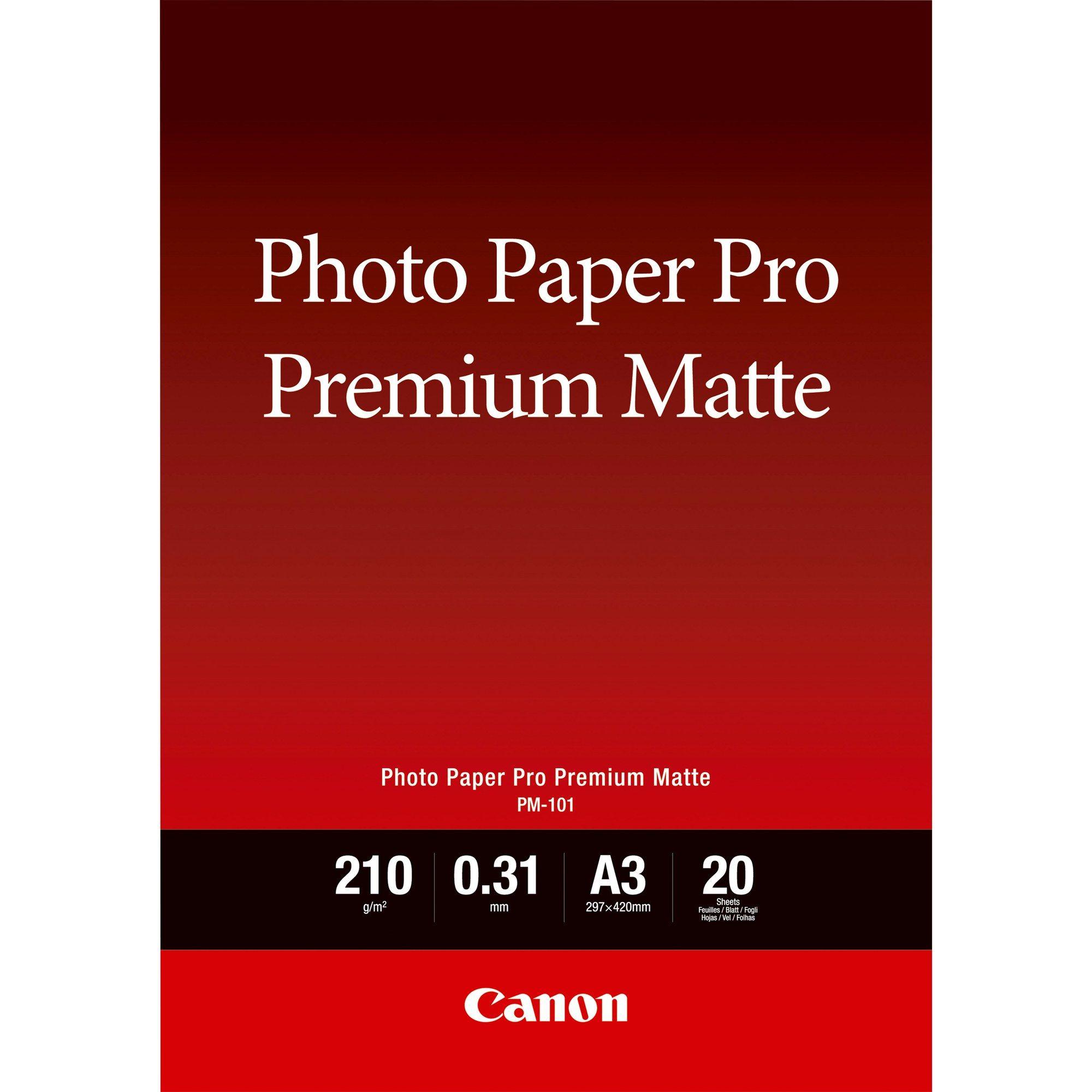 Papel Fotográfico CANON Pro Premium Matte PM-101 (A3 - 20 Folhas - 210 g/m²)