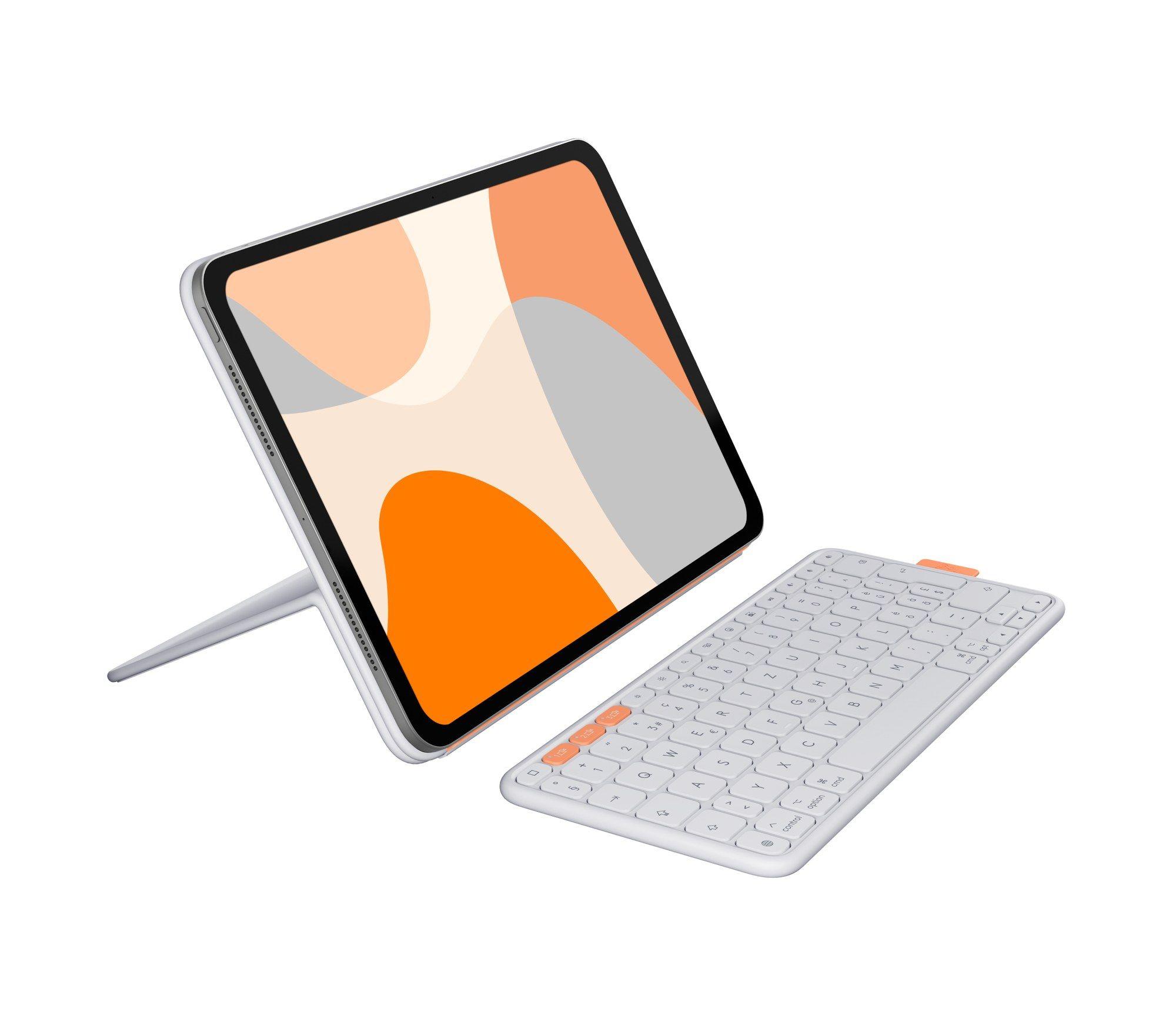 Teclado LOGITECH Flip Folio (Suíço - Bluetooth - Sem fios - Cinzento-claro), miniatura 2