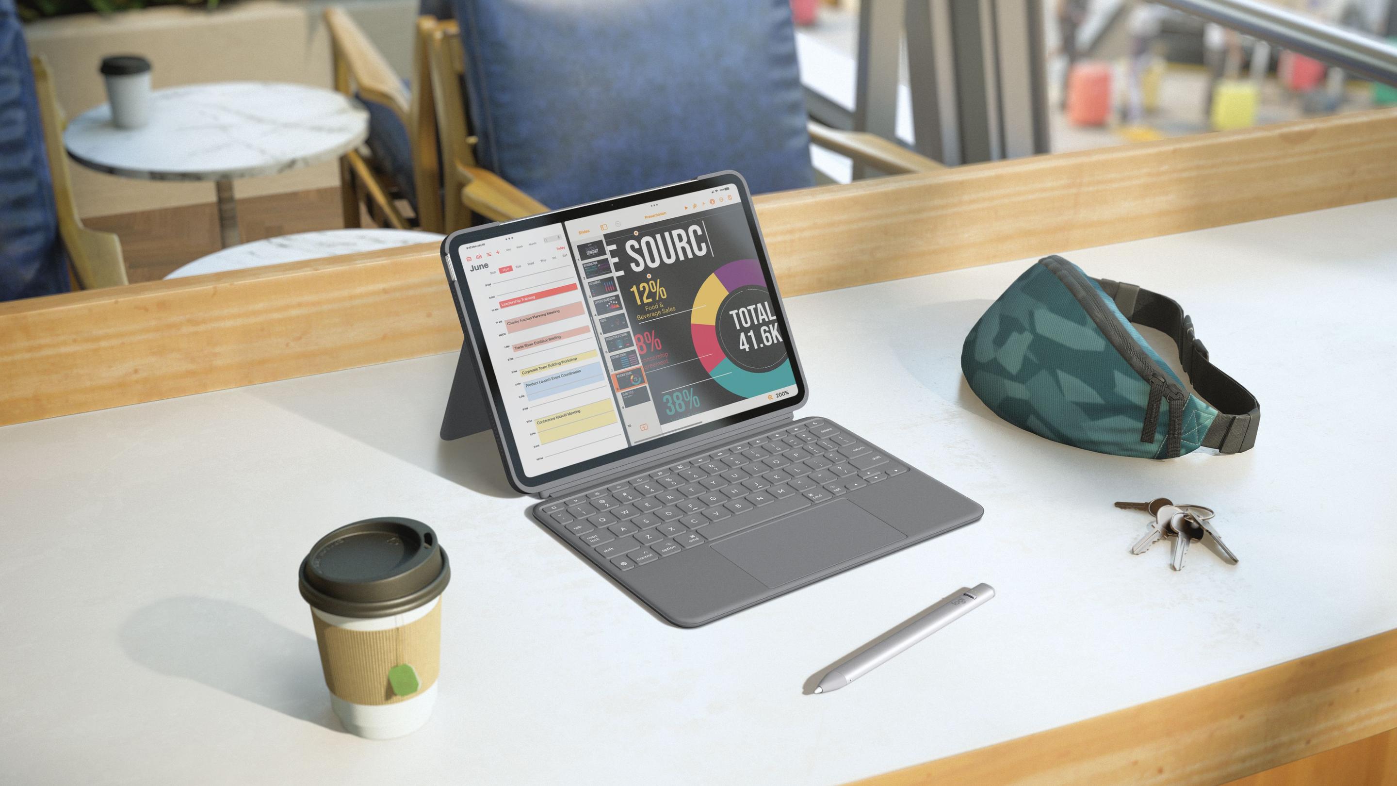 Teclado LOGITECH Combo Touch para iPad Air 11 M2 (Inglês - Mini - Smart Connector - Cinzento) — miniatura 8