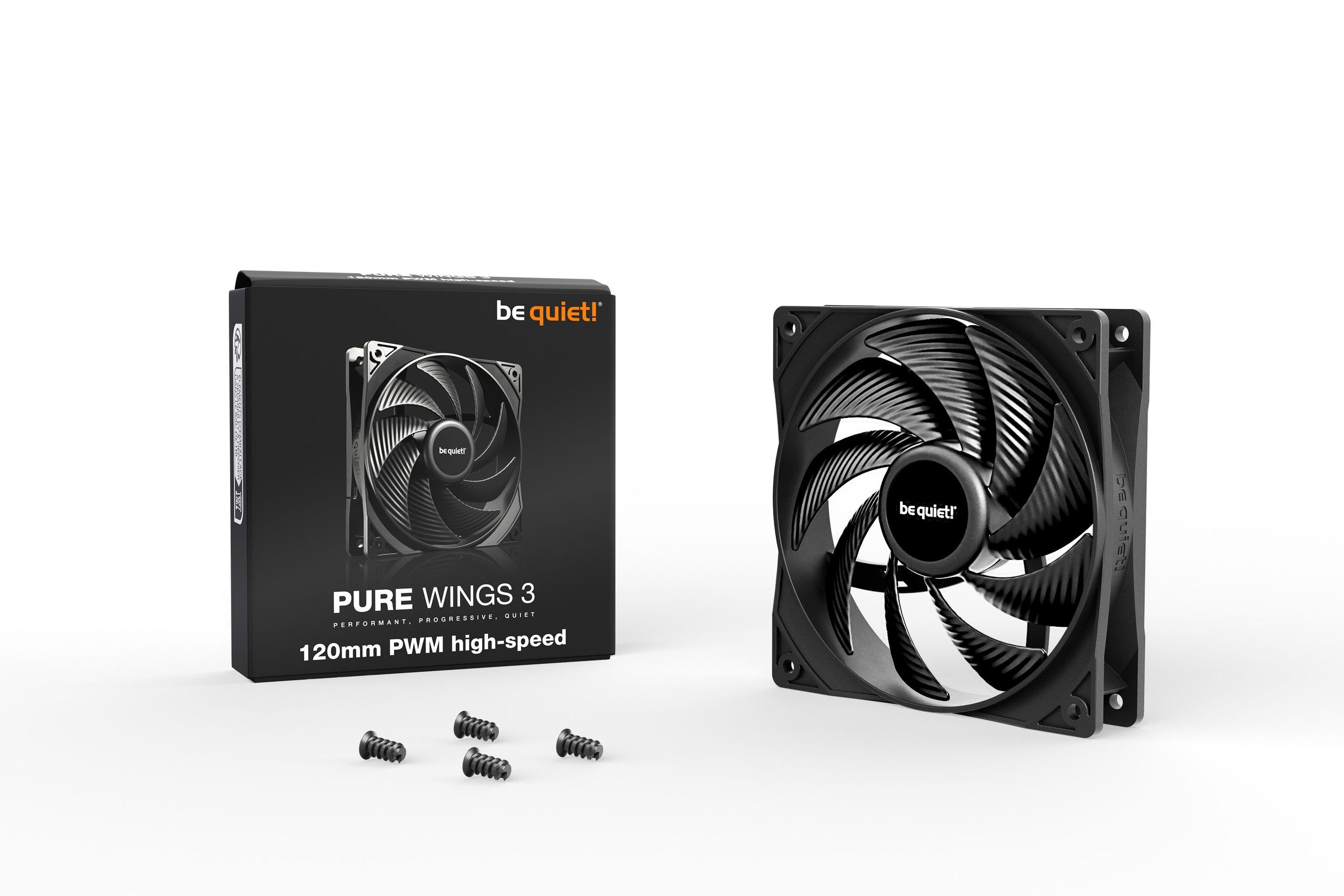 Ventoinha para Caixa de PC BE QUIET! Pure Wings 3 120mm PWM High Speed (3,6 W - Preto) — miniatura 3
