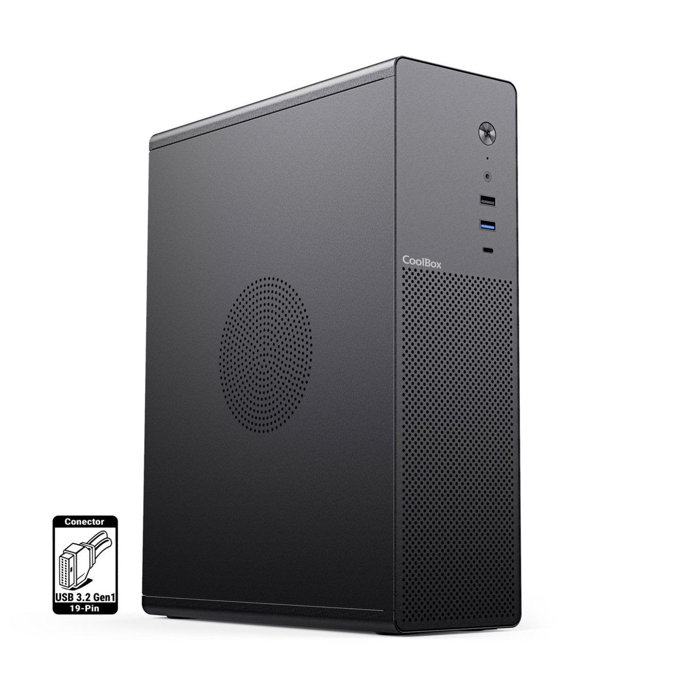 Caixa de Computador COOLBOX T100 Slim (Micro ATX, Mini-ITX - Low Profile - Metal - Preto)