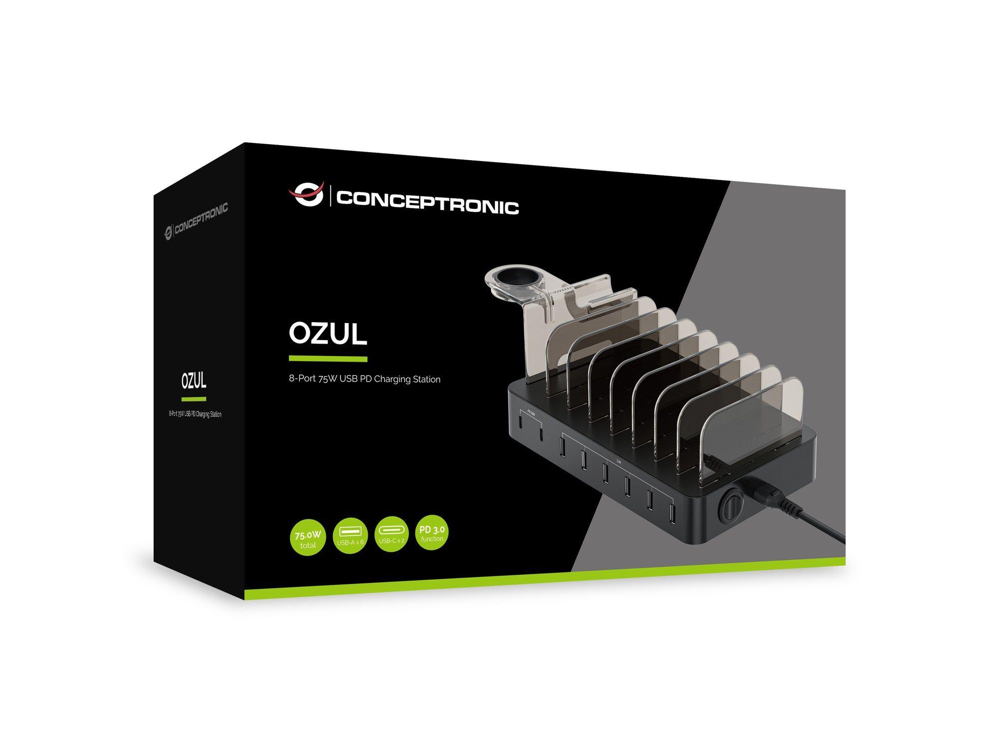 Estação de Carregamento USB CONCEPTRONIC OZUL02B (Universal - Preto), miniatura 3