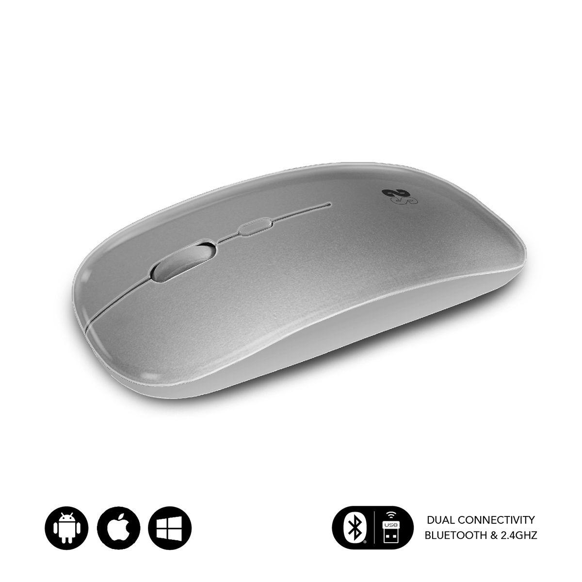 Rato SUBBLIM SUBMO-DFLAT22 (Ambidestro - 1600 DPI - Ótico - Prateado)