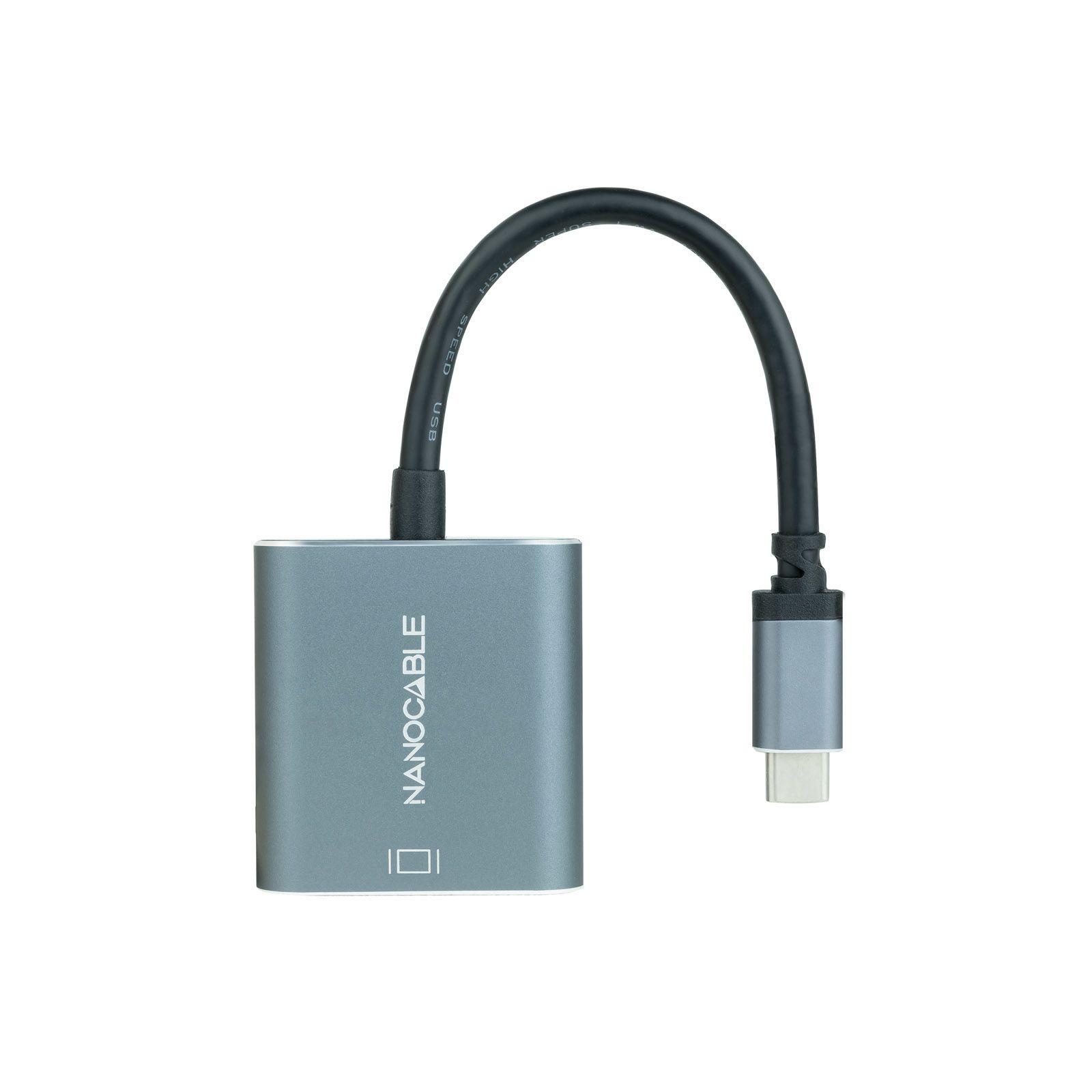 Adaptador NANOCABLE 10.16.4103-G (0,15 m - DVI-D - USB Type-C - Cinzento) — miniatura 2