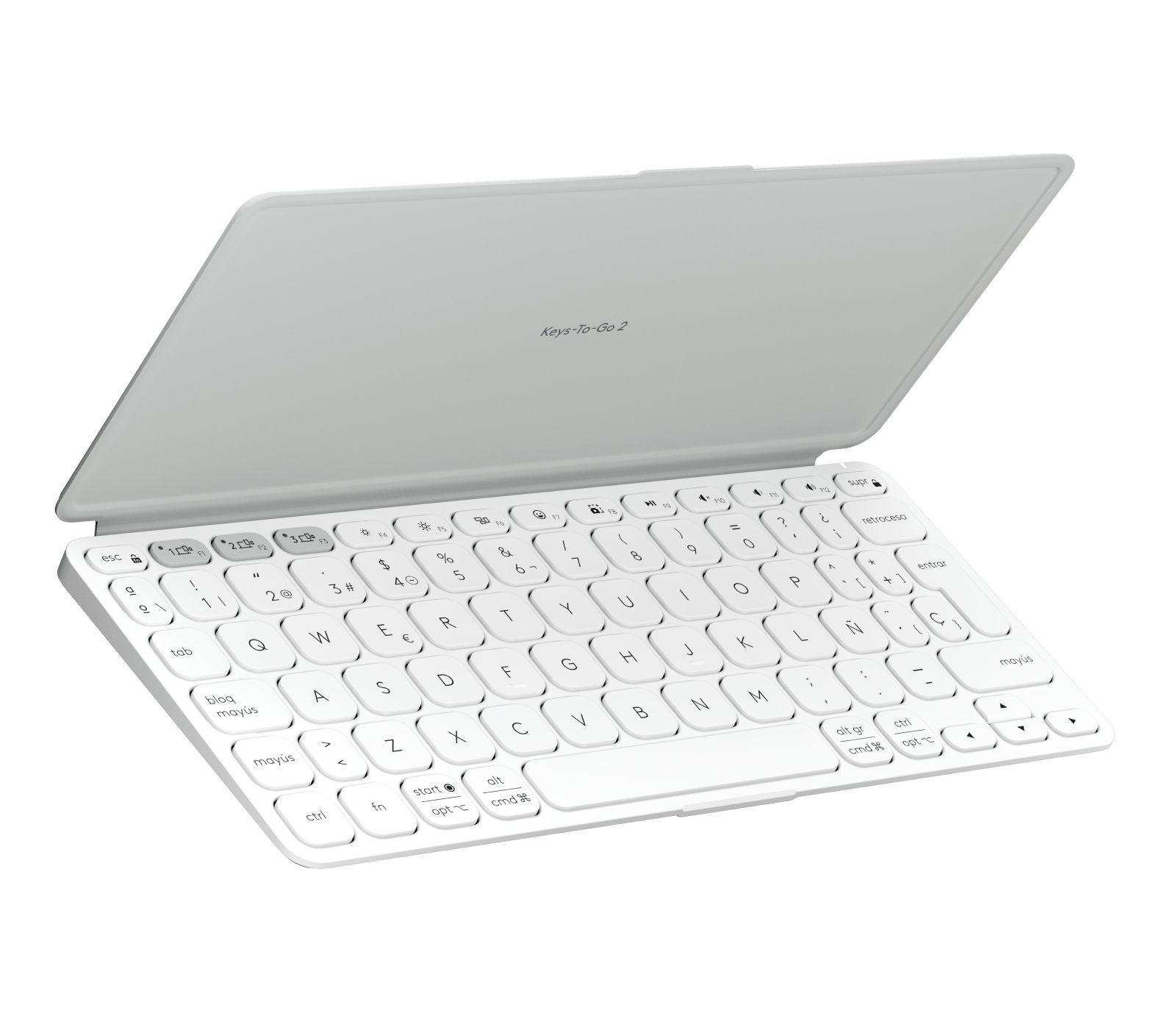 Teclado LOGITECH Keys-To-Go 2 (Espanhol - Teclas tesoura - Mini - Cinzento e Branco)