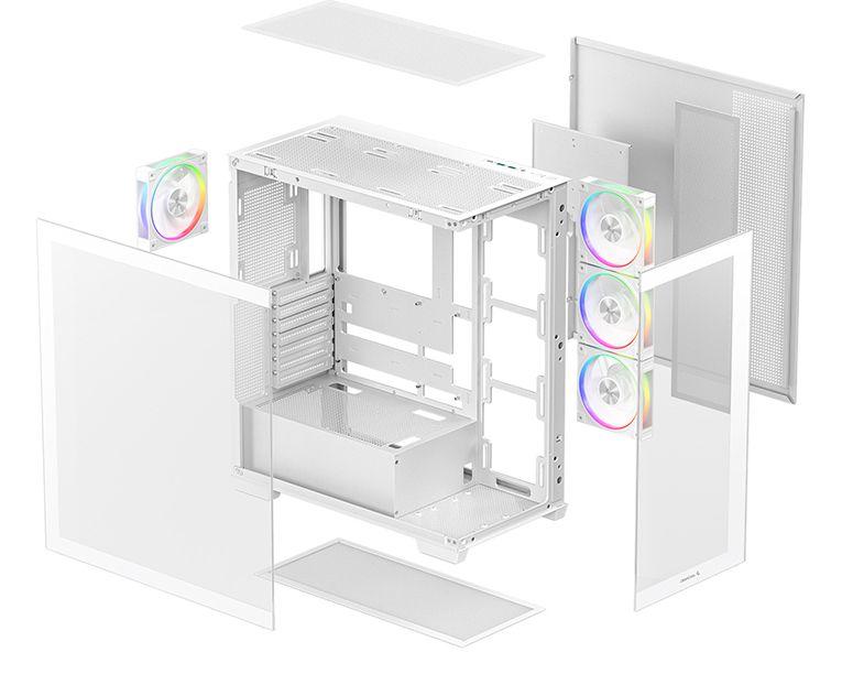 Caixa PC DEEPCOOL CG580 V2 (ATX, ITX, micro ATX - ATX, PS2 - Midi Tower - Branco) — miniatura 11