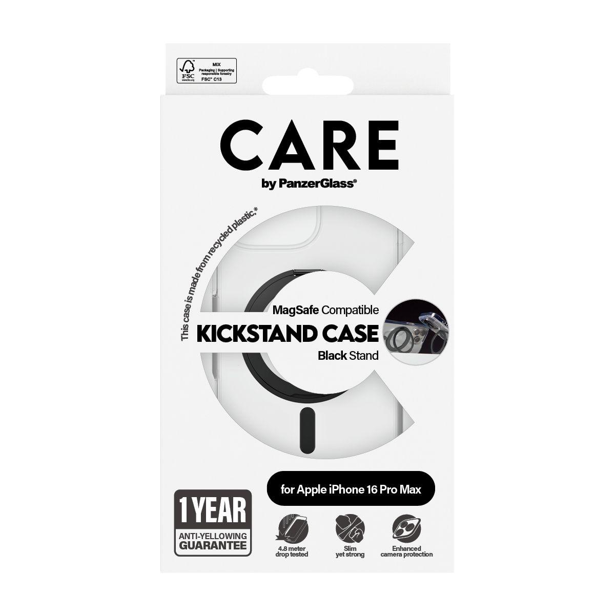 Capa PANZERGLASS CARE Case Feature MagSafe para iPhone 16 Pro Max (Apple - MagSafe - Transparente/Preto), miniatura 3