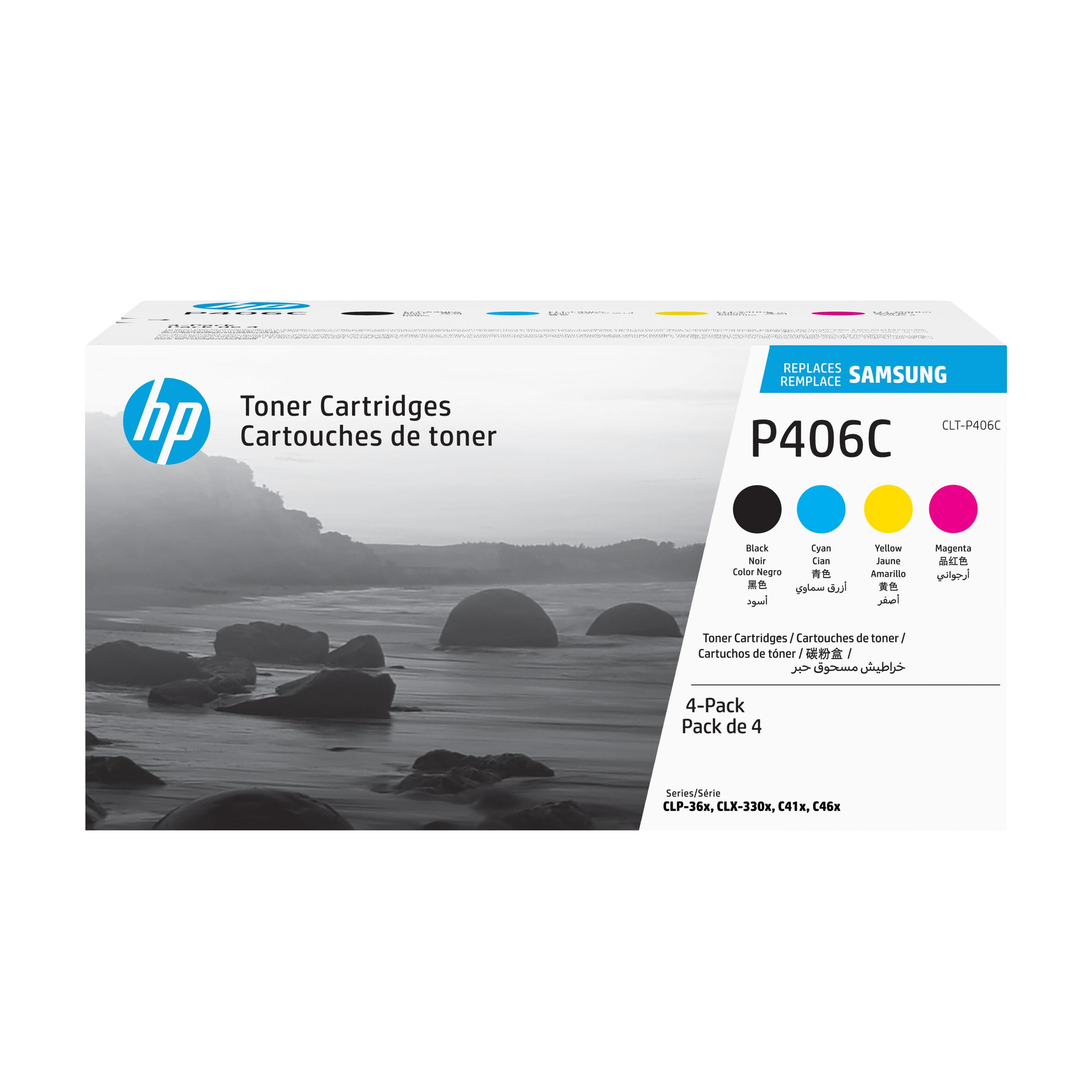 Conjunto de Toners HP CLT-P406C/ELS (1500 páginas - Preto, Ciano, Magenta e Amarelo)