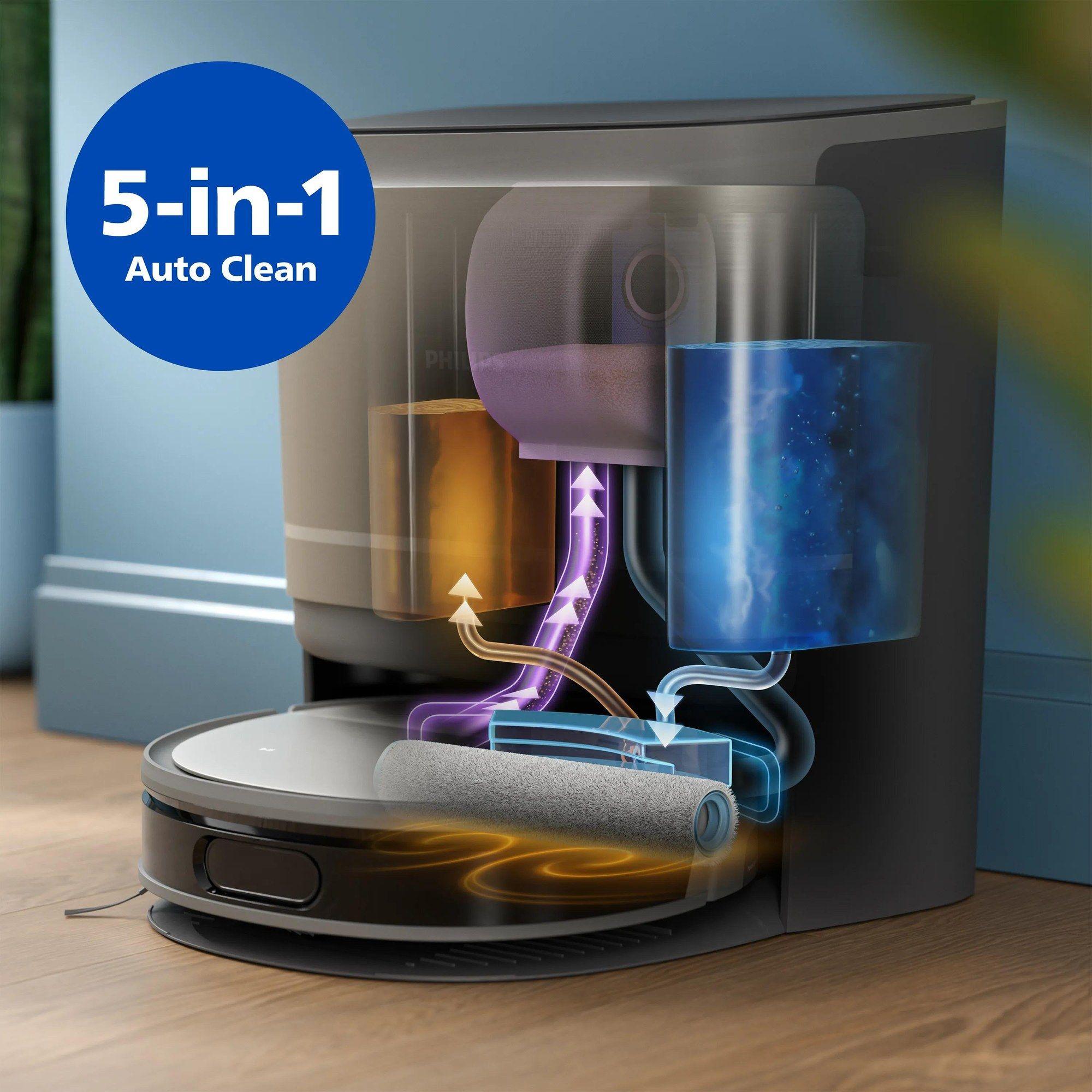 Robot Aspirador PHILIPS XU9100/10 (8000 Pa - D-ToF lidar - 0,21 l - Cinzento), miniatura 3