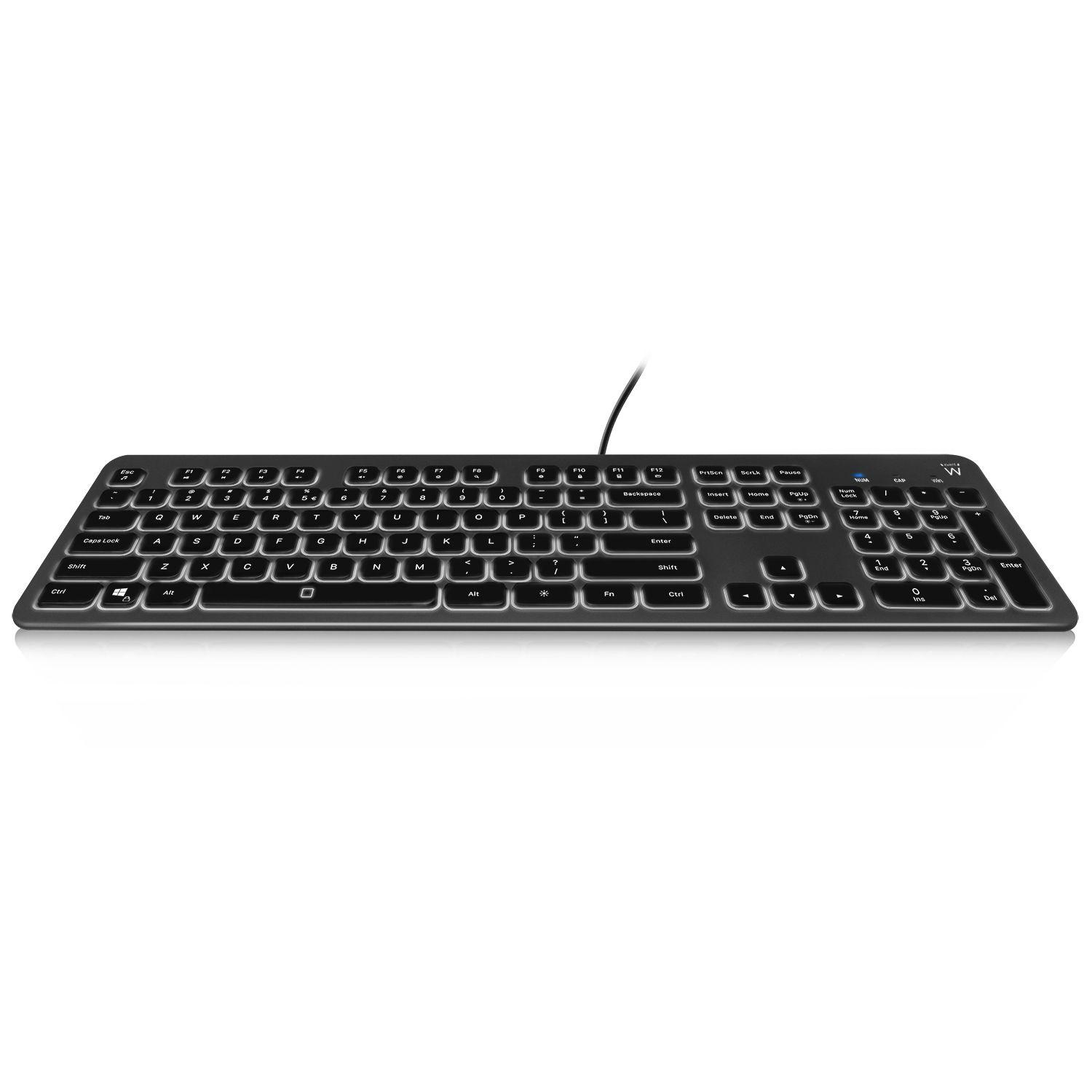 Teclado EWENT EW3268 (Italiano - Teclas tesoura - Tamanho completo - Preto)