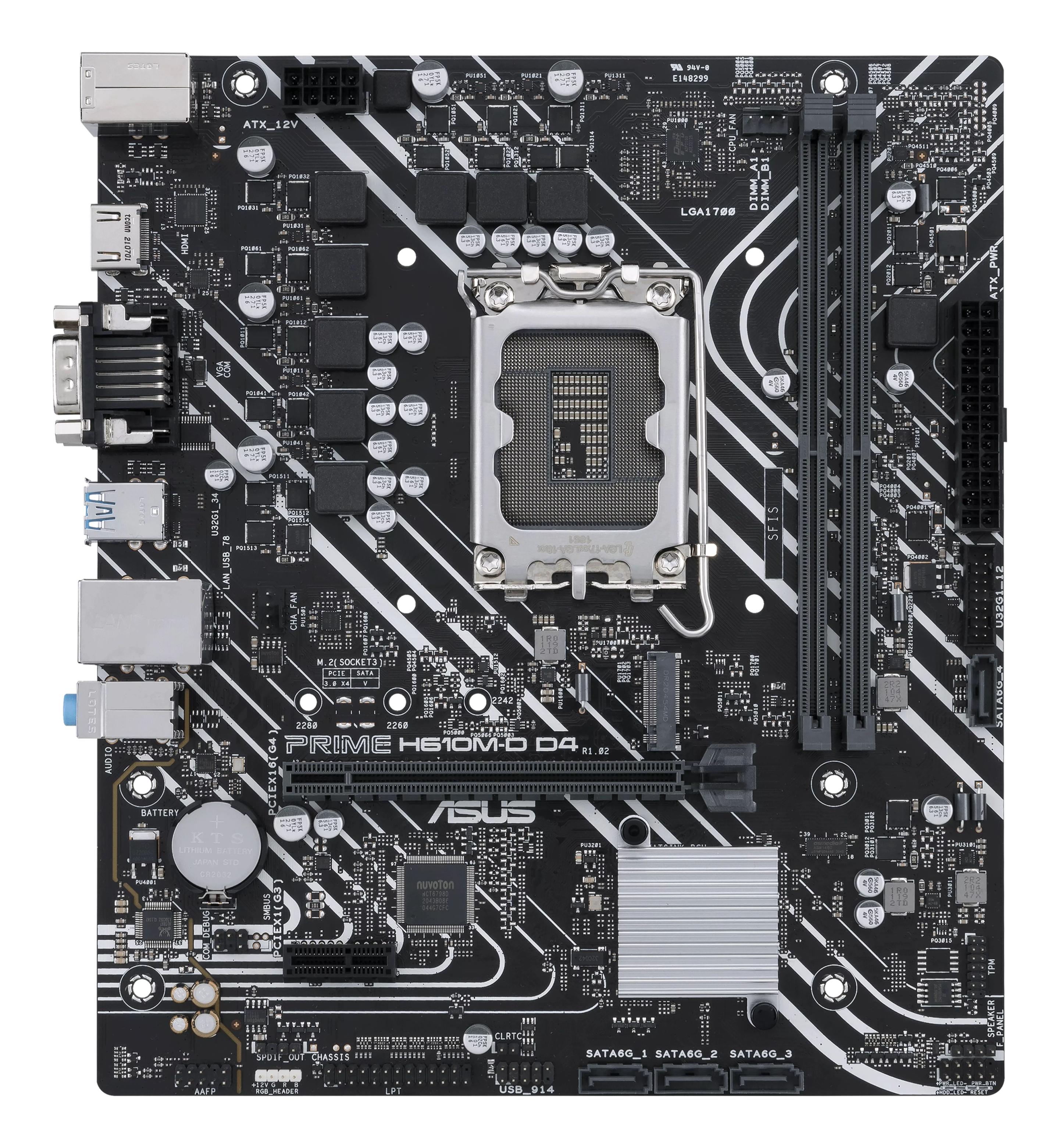 Motherboard ASUS PRIME H610M-D D4 (LGA 1700 - micro ATX - Duplo canal) — miniatura 2