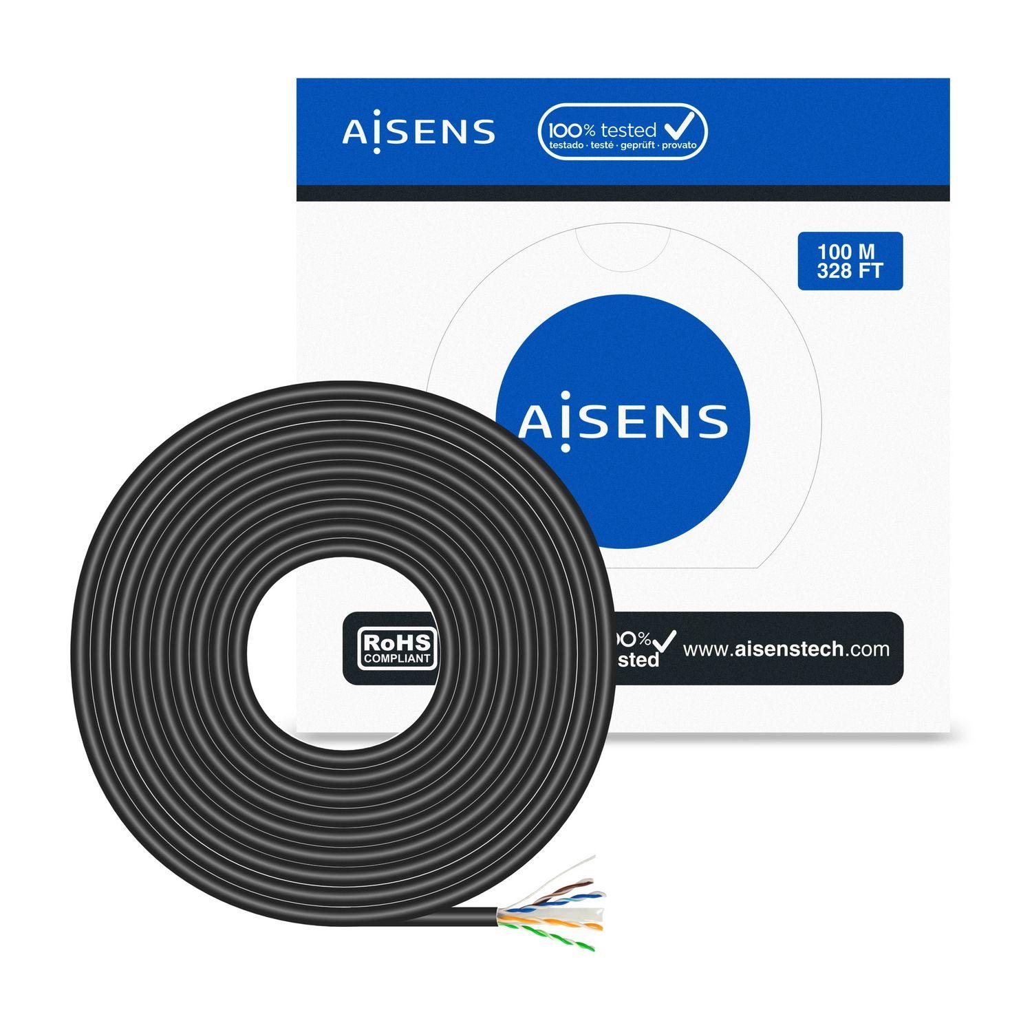 Cabo de Rede Exterior AISENS A135-0675 (100 m - Cat6 - Preto), miniatura 3