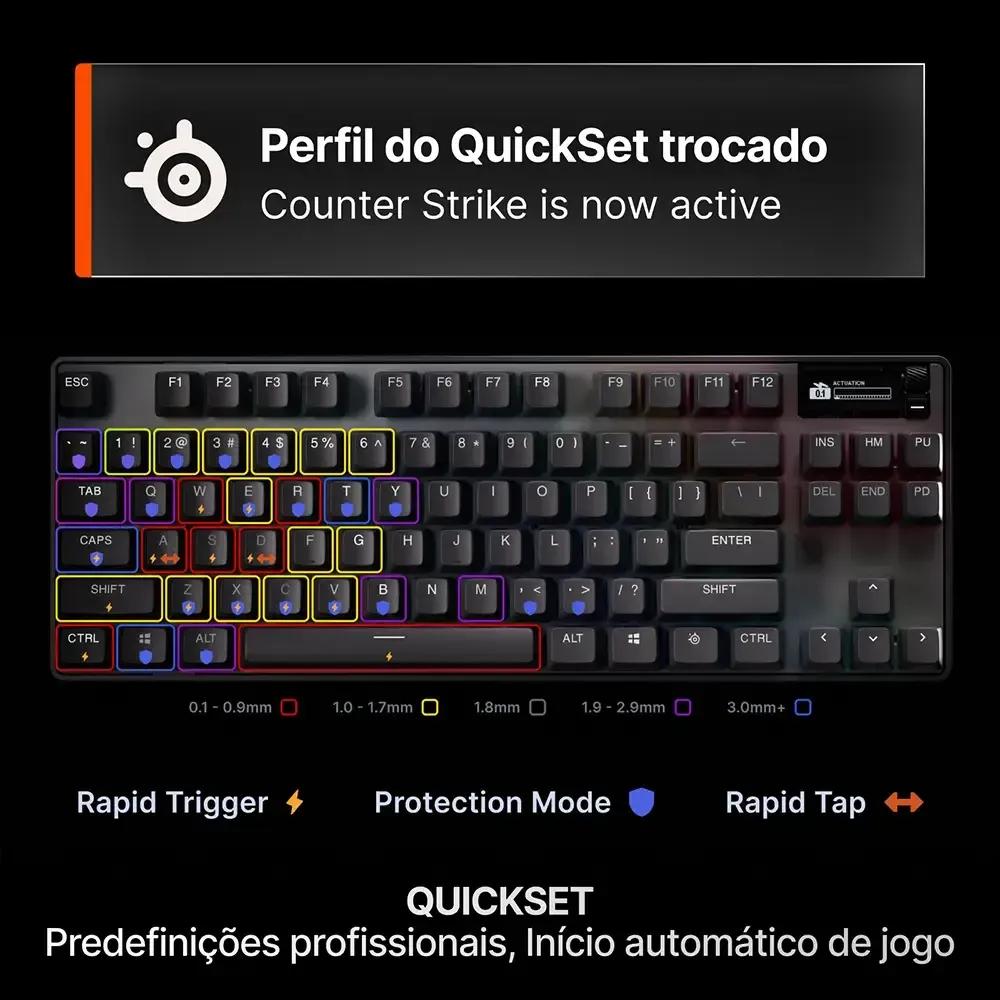 Teclado STEELSERIES Apex Pro TKL Gen 3 (Inglês - Magnetic-mechanical key switch - Tenkeyless - Preto) — miniatura 4
