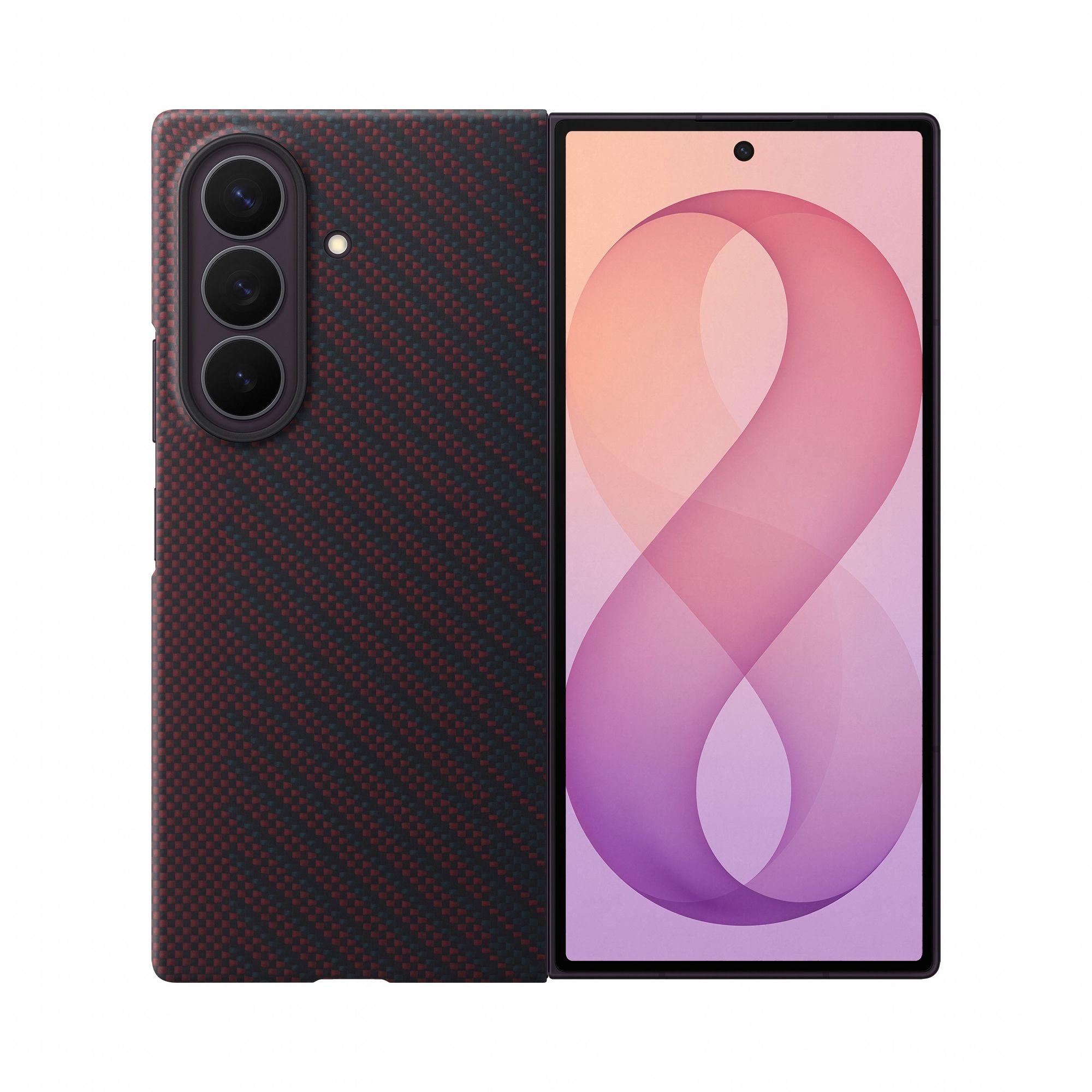 Capa traseira magnética de carbono SAMSUNG Galaxy Z Fold8 Ultra (8" - Carbono - Vermelho)