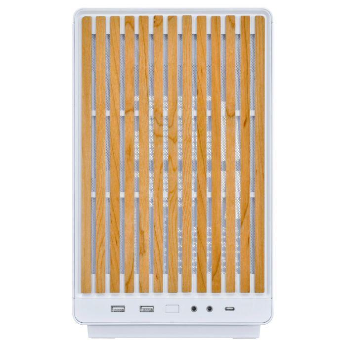 Caixa PC LIAN LI A3-MATX-WD-W (Micro ATX, Mini-ITX - ATX, SFX, SFX-L - 2,5" - Branco e Madeira) — miniatura 2