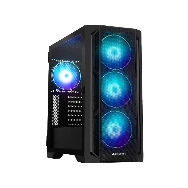 Caixa de Computador CHIEFTEC APEX LUMO GA-01B-L-OP (Midi Tower - Vidro temperado - 175 mm - Preto)