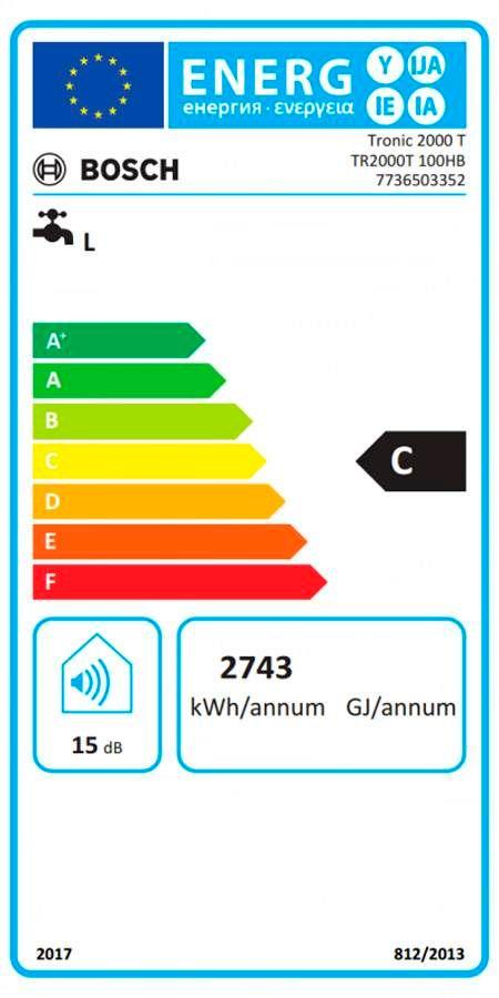 Termoacumulador BOSCH TR2000T 100 HB (100 l - 65 °C - 8 bar - Branco), miniatura 2
