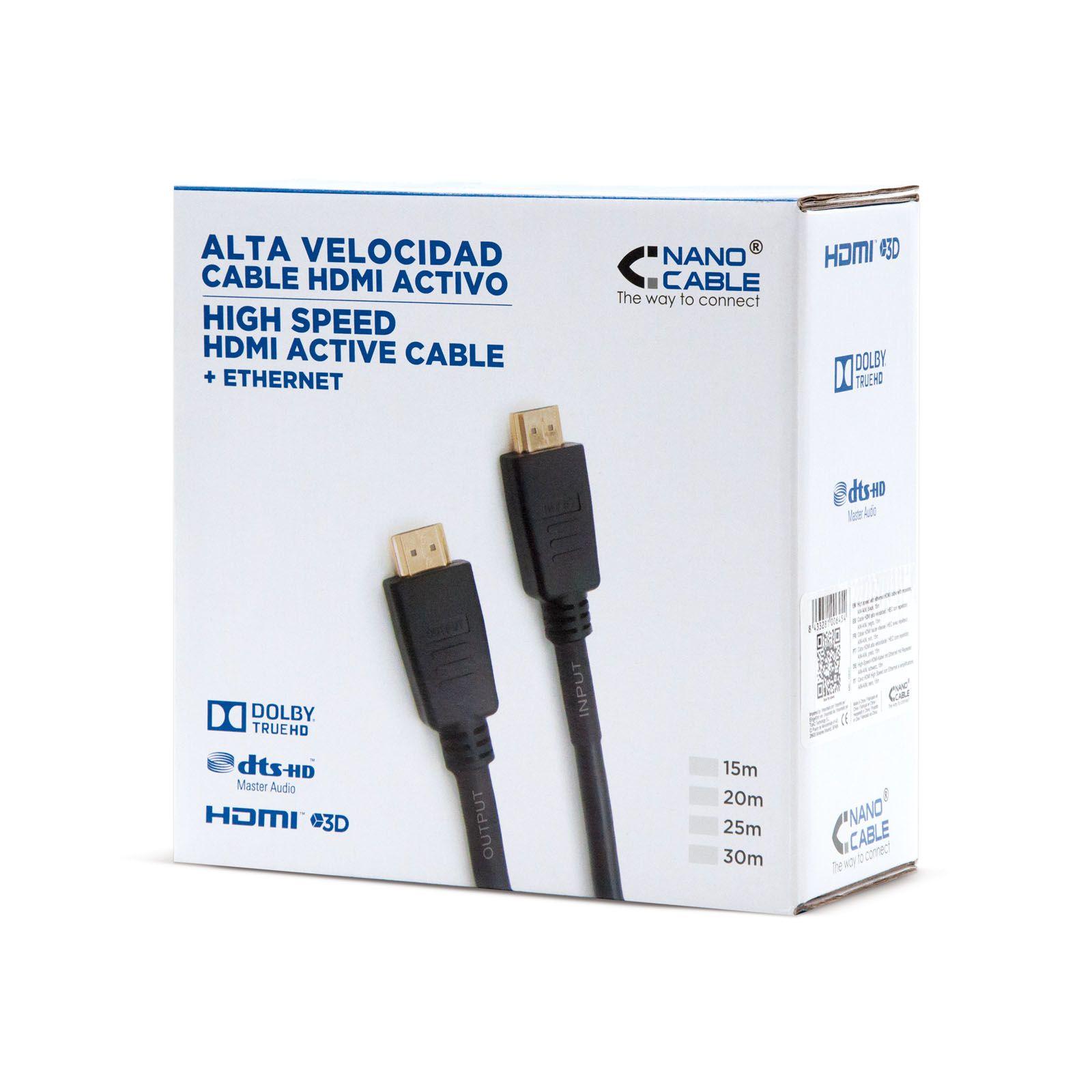 Cabo HDMI NANOCABLE 10.15.1825 (25 m - Até 100 Mbps - 120 Hz - Preto), miniatura 5