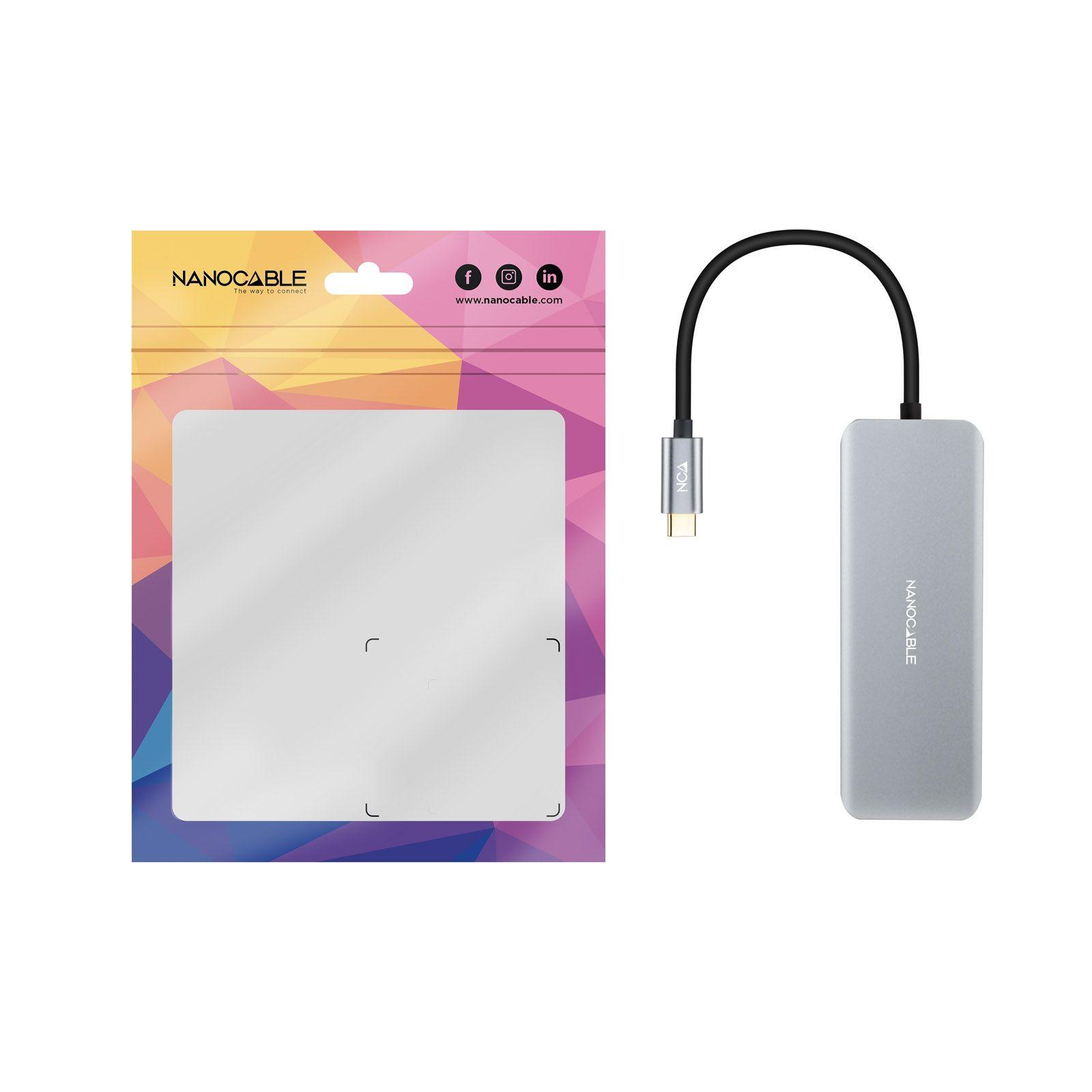 Hub USB-C NANOCABLE 10.16.1006 (0,15 m - Cinzento) — miniatura 3