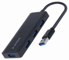 Hub USB GEMBIRD UHB-U3P4-03 (Preto)