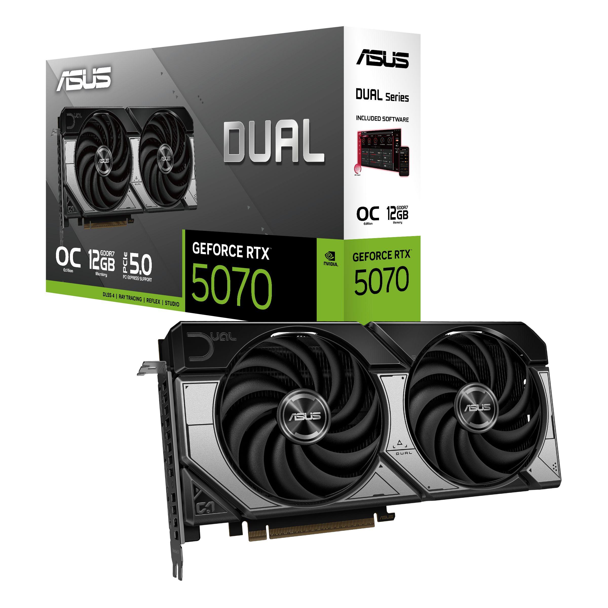 Placa Gráfica ASUS Dual RTX 5070 OC (GeForce RTX 5070 - 28 Gbit/s - 12 GB - Multicor), miniatura 8