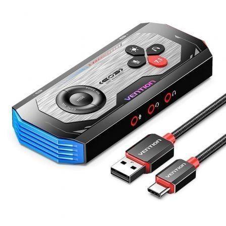 Placa de Som Gaming VENTION CVAB0 (USB Type-C - Preto)